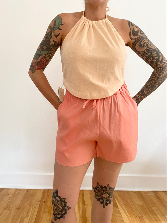 SHORE Island halter top in sorbet terry L/XL
