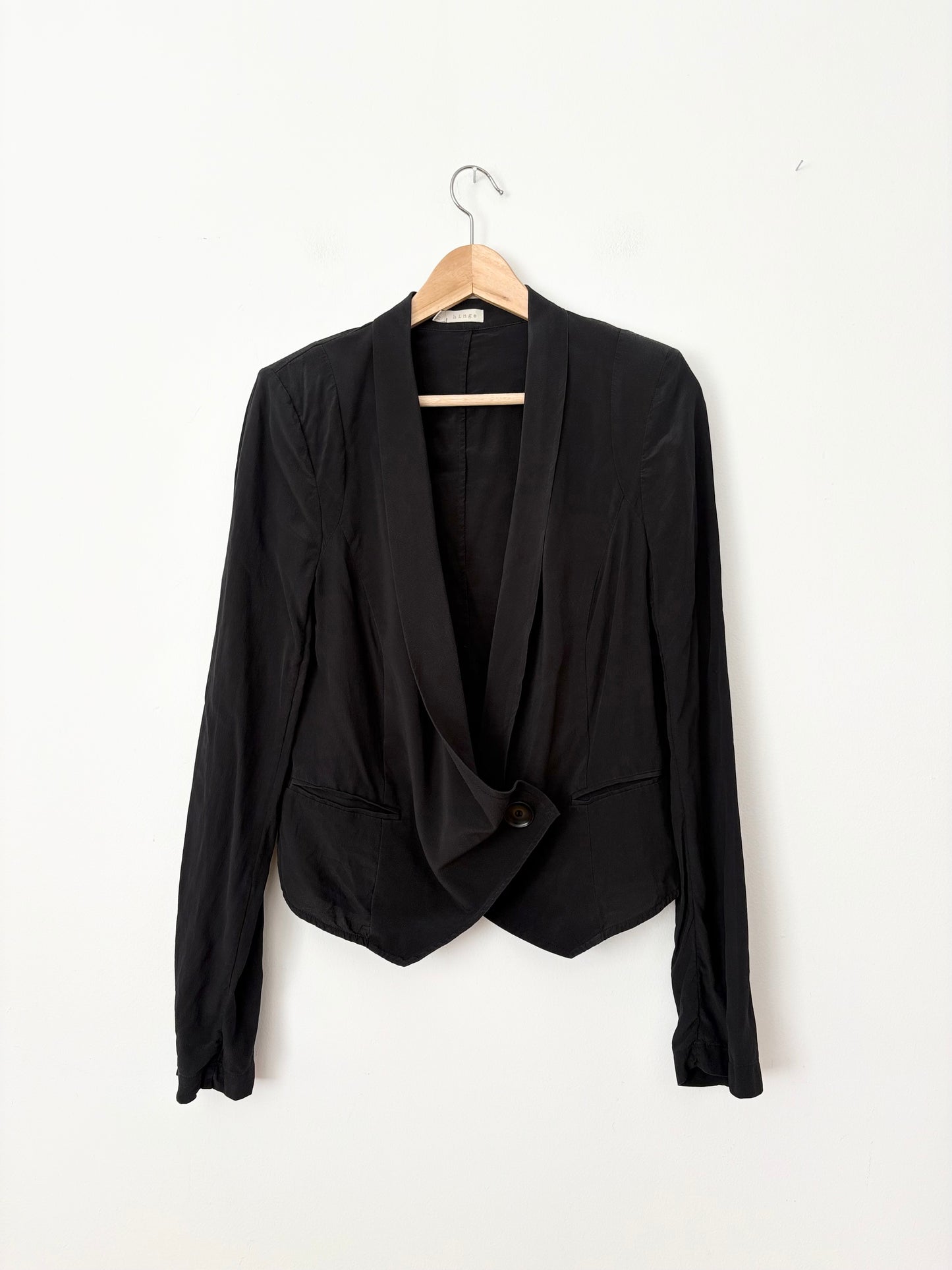Blazer drapé en soie à charnière vintage Medium