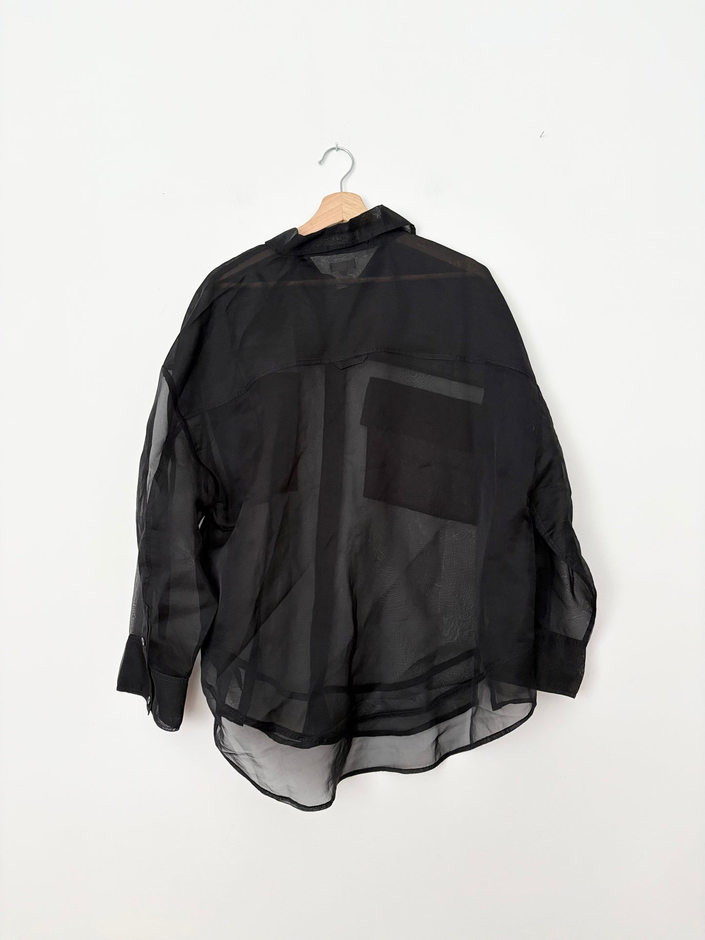 Pilcro sheer organza buttondown shirt L/XK