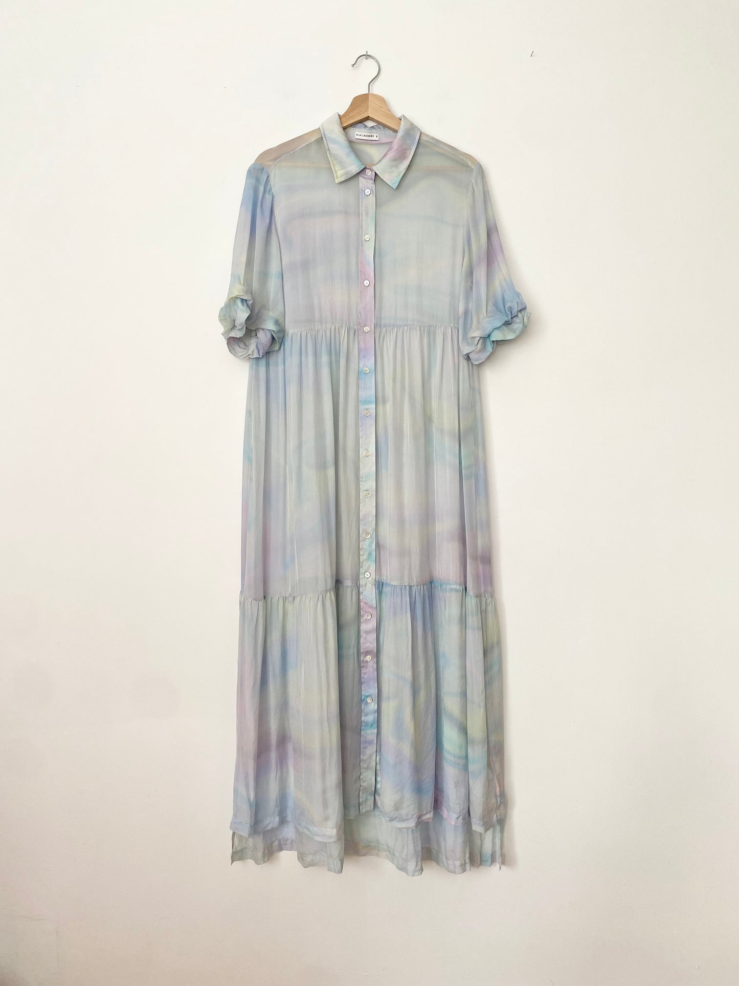 Silk Laundry chiffon collared maxi dress S/M