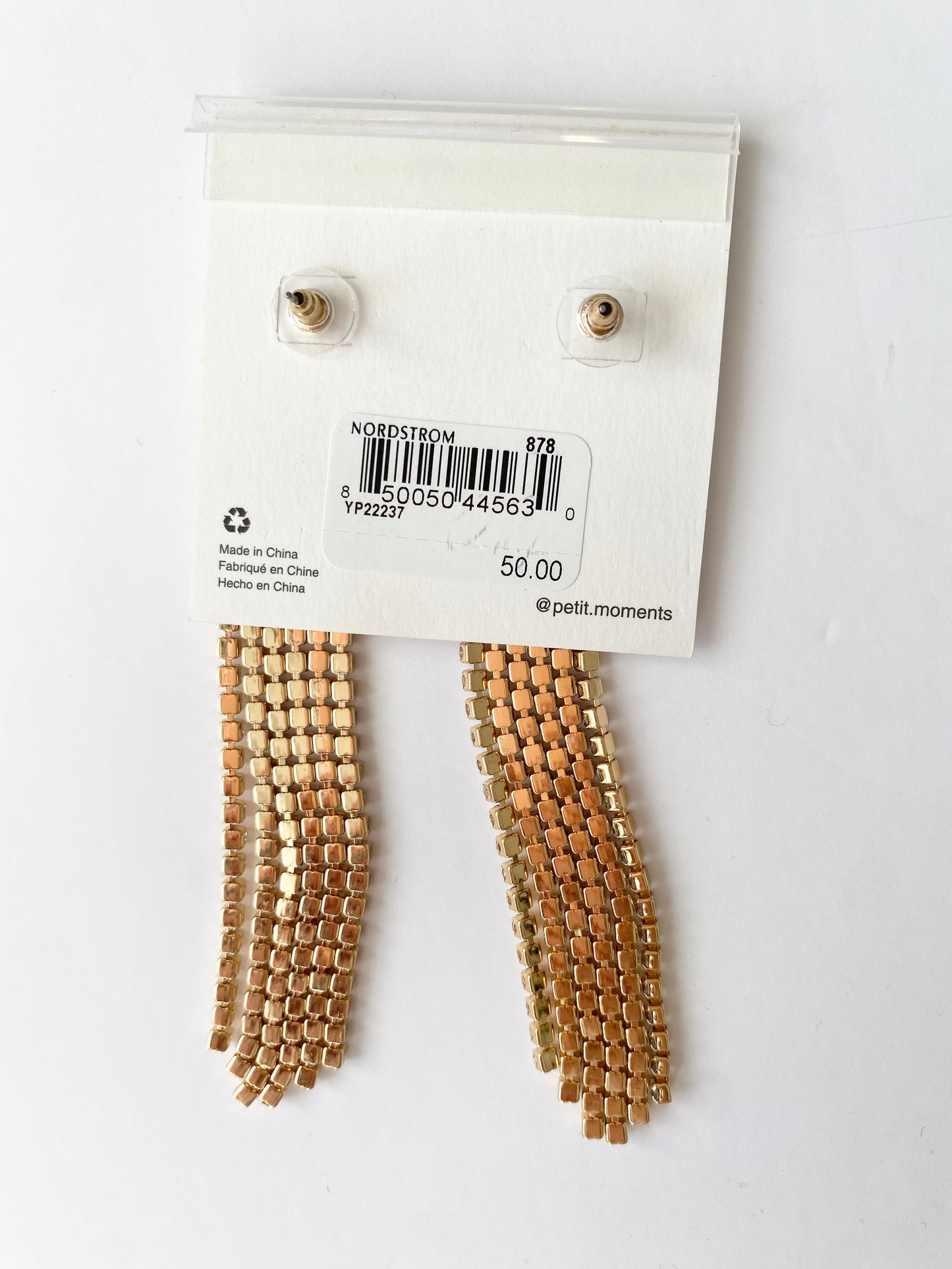 Boucles d'oreilles strass dorés Petits Moments Glitz