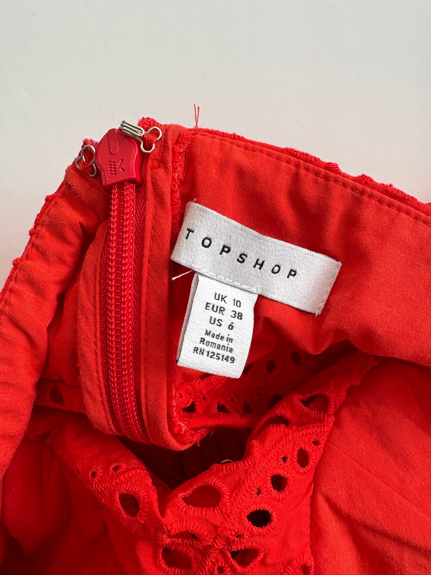 Topshop strapless eyelet jumpsuit S/M