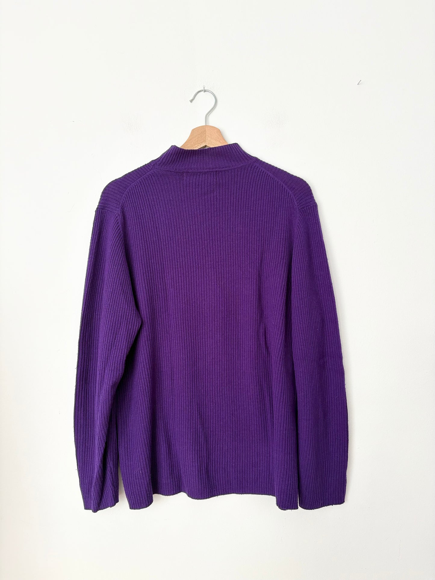 Valerie Stevens purple merino wool sweater XL