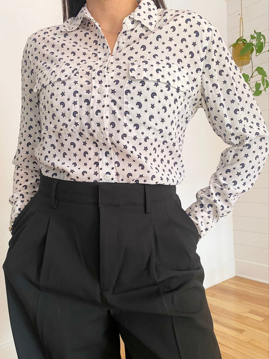 Equipment Femme silk button up shirt XS