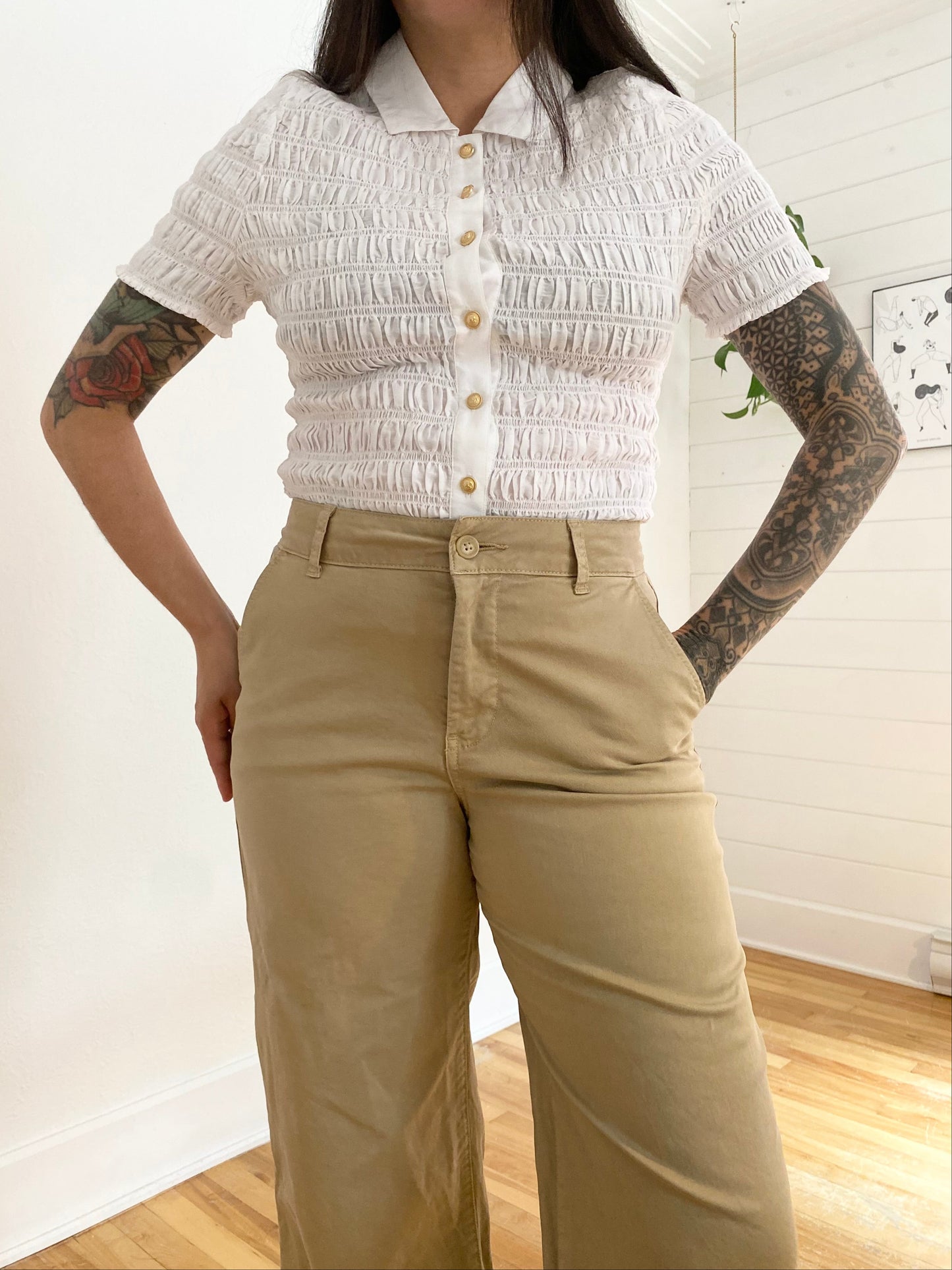 Chemise boutonnée à smocks J.Crew Medium