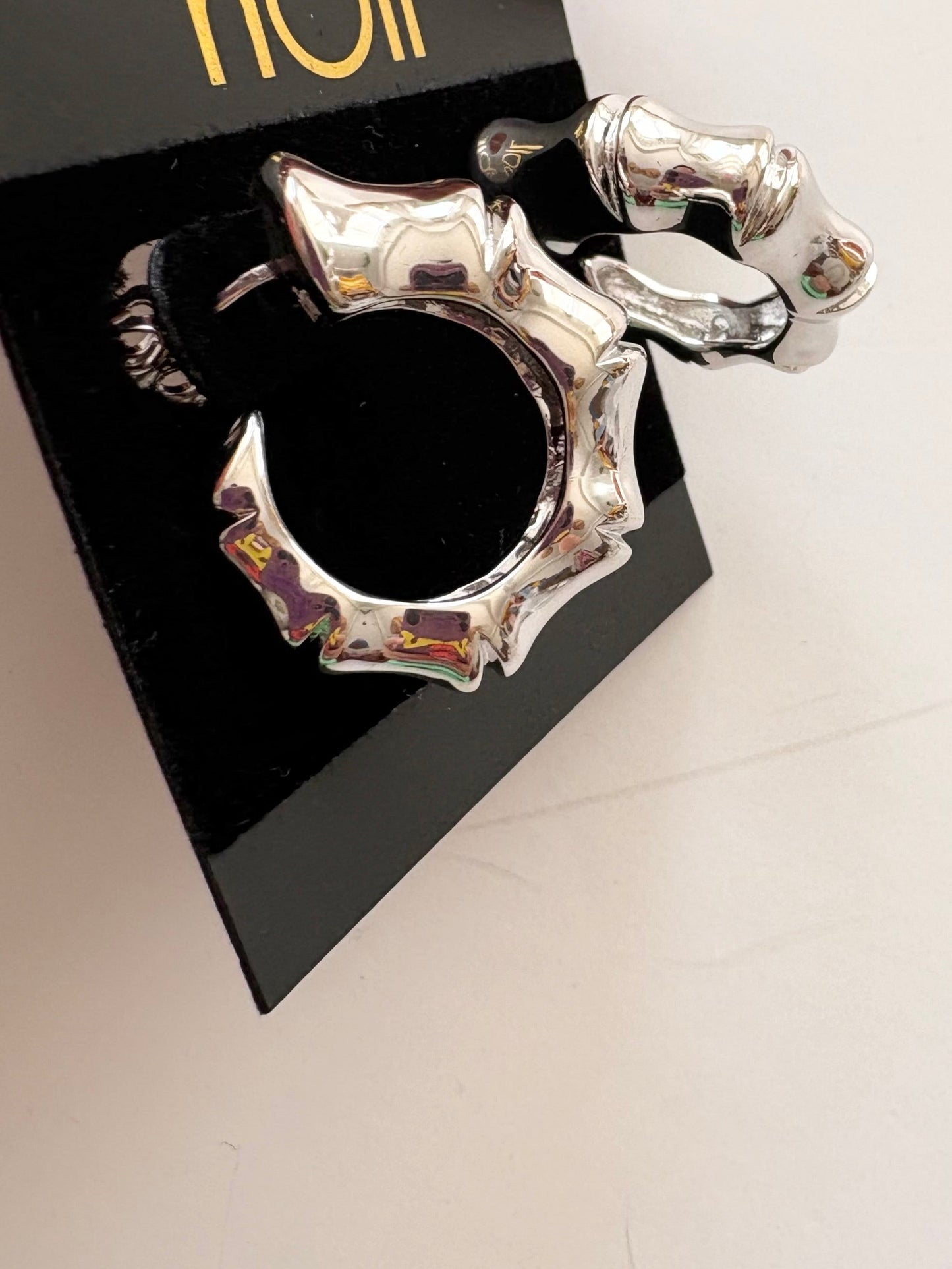 Noir NYC bamboo taper earrings
