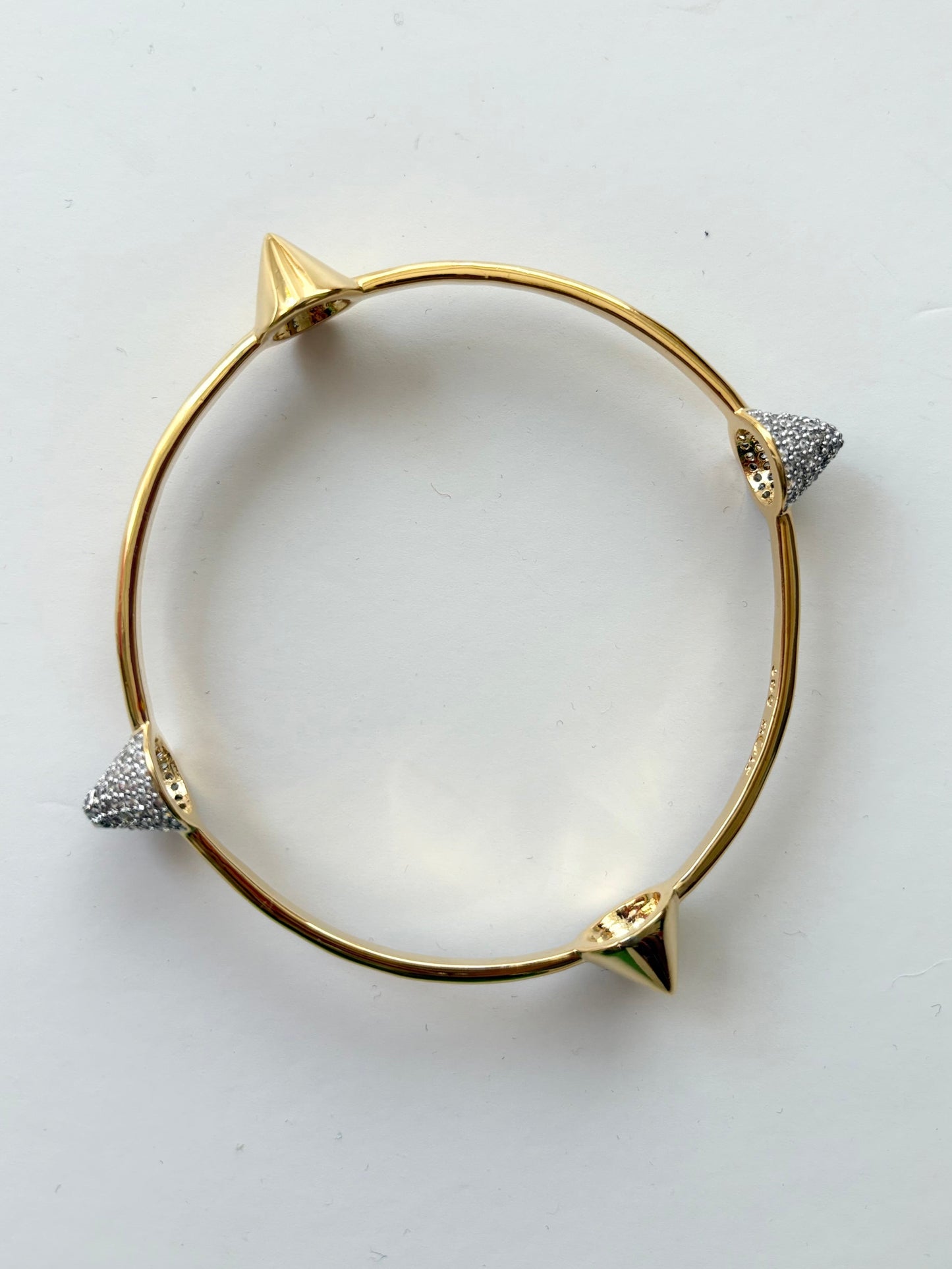 Noir NYC gold pave pyramid bracelet