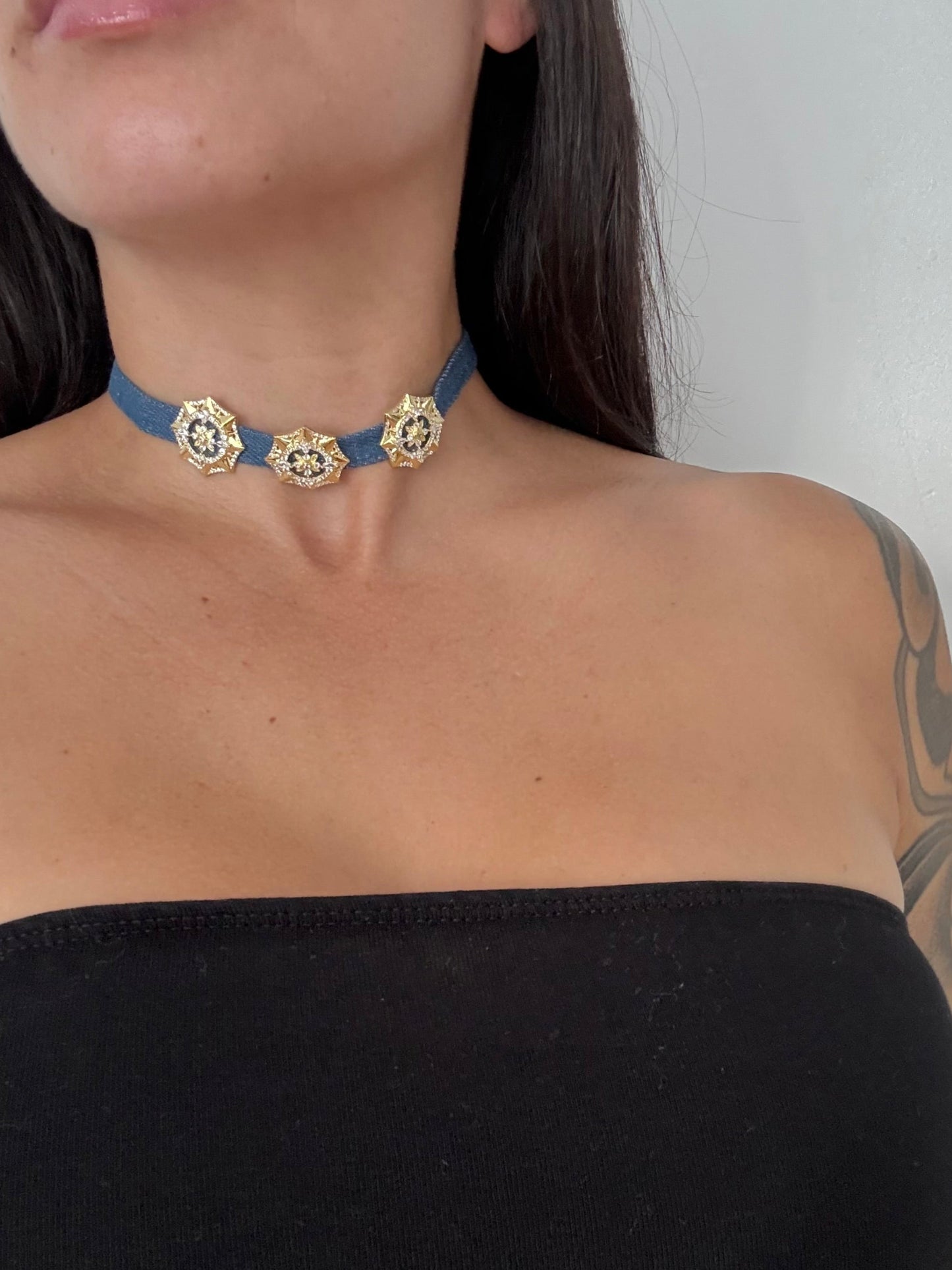 Noir NYC Irene denim choker