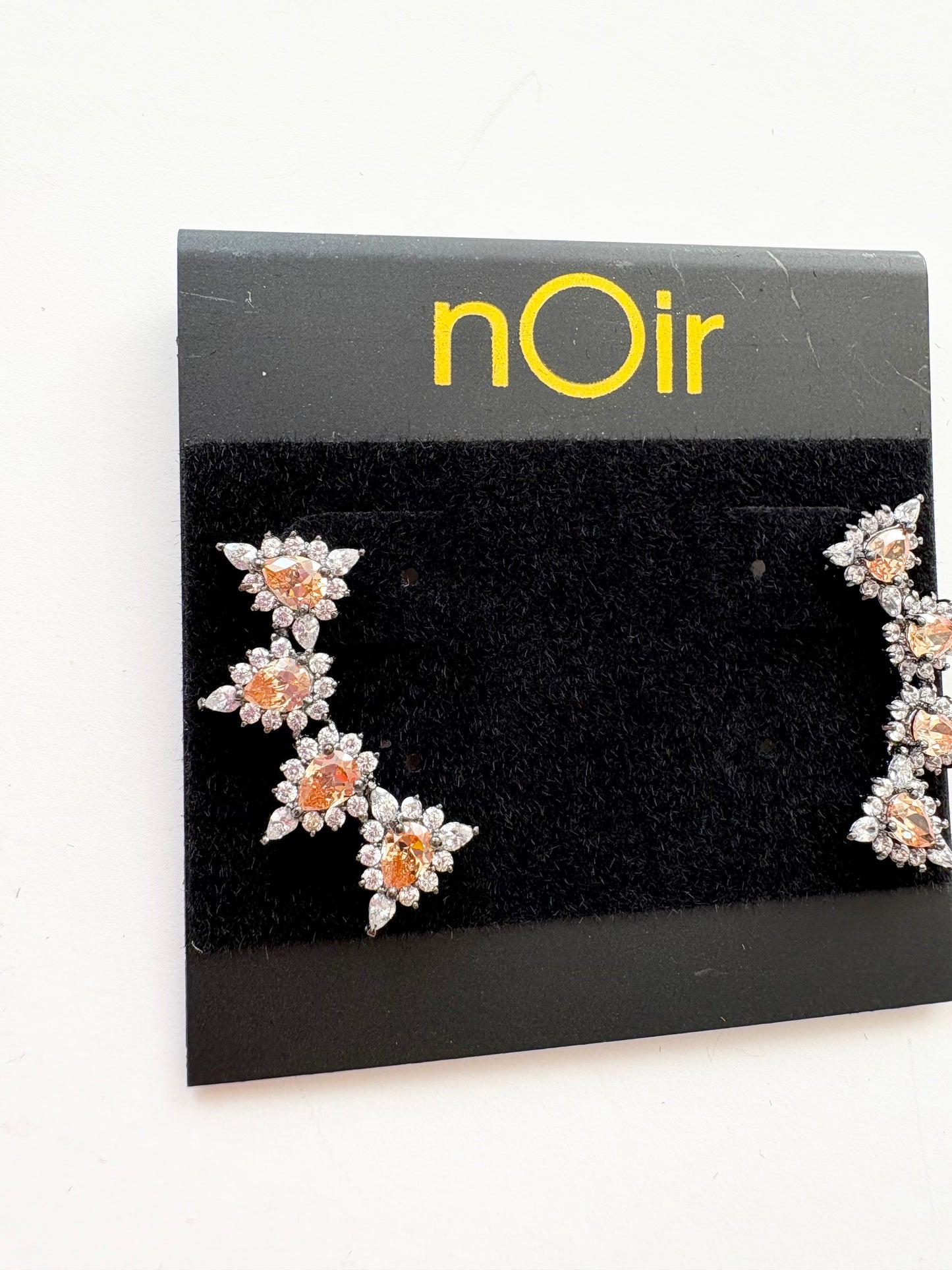 Noir NYC orange stone pave earrings