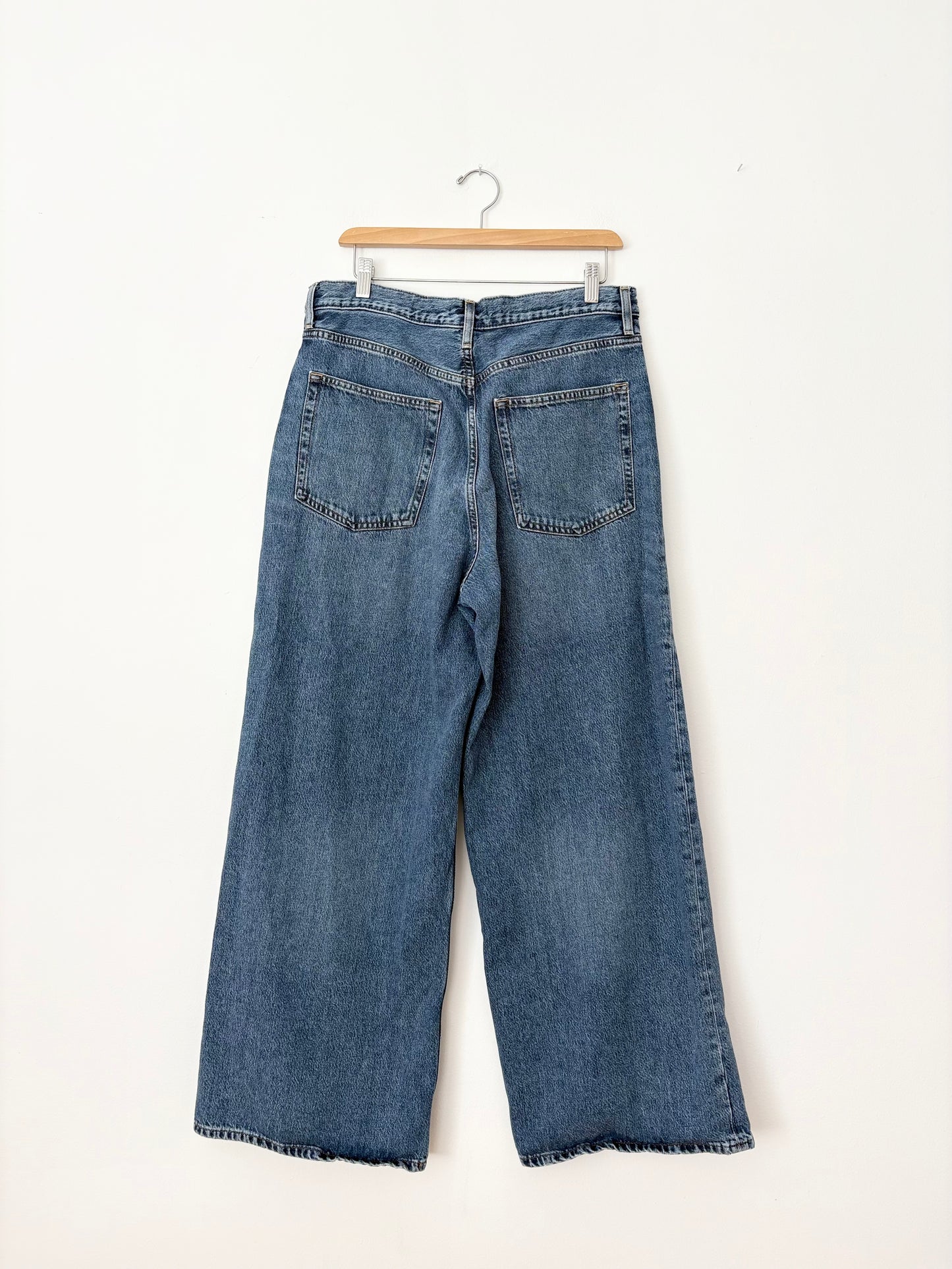 COS denim wide leg drawstring pants M/L