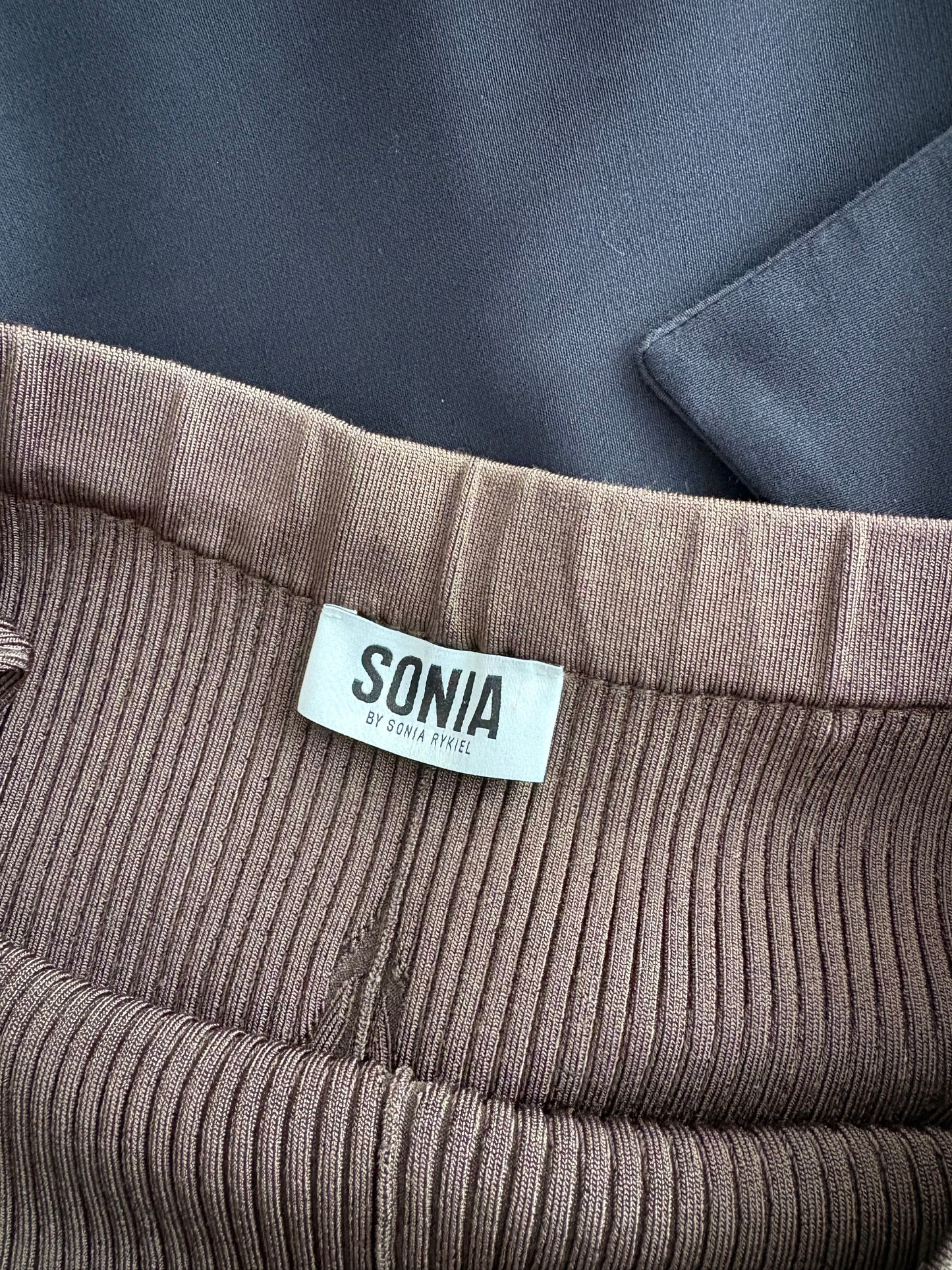 Sonia Rykiel brown ribbed skirt S/M