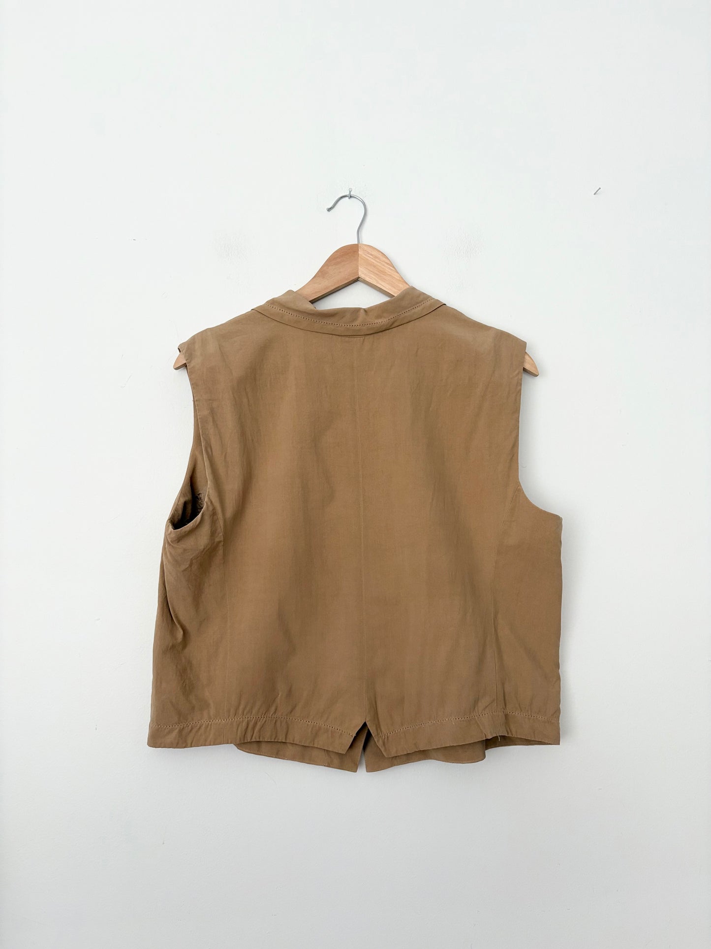 Vintage silk button vest M-XL