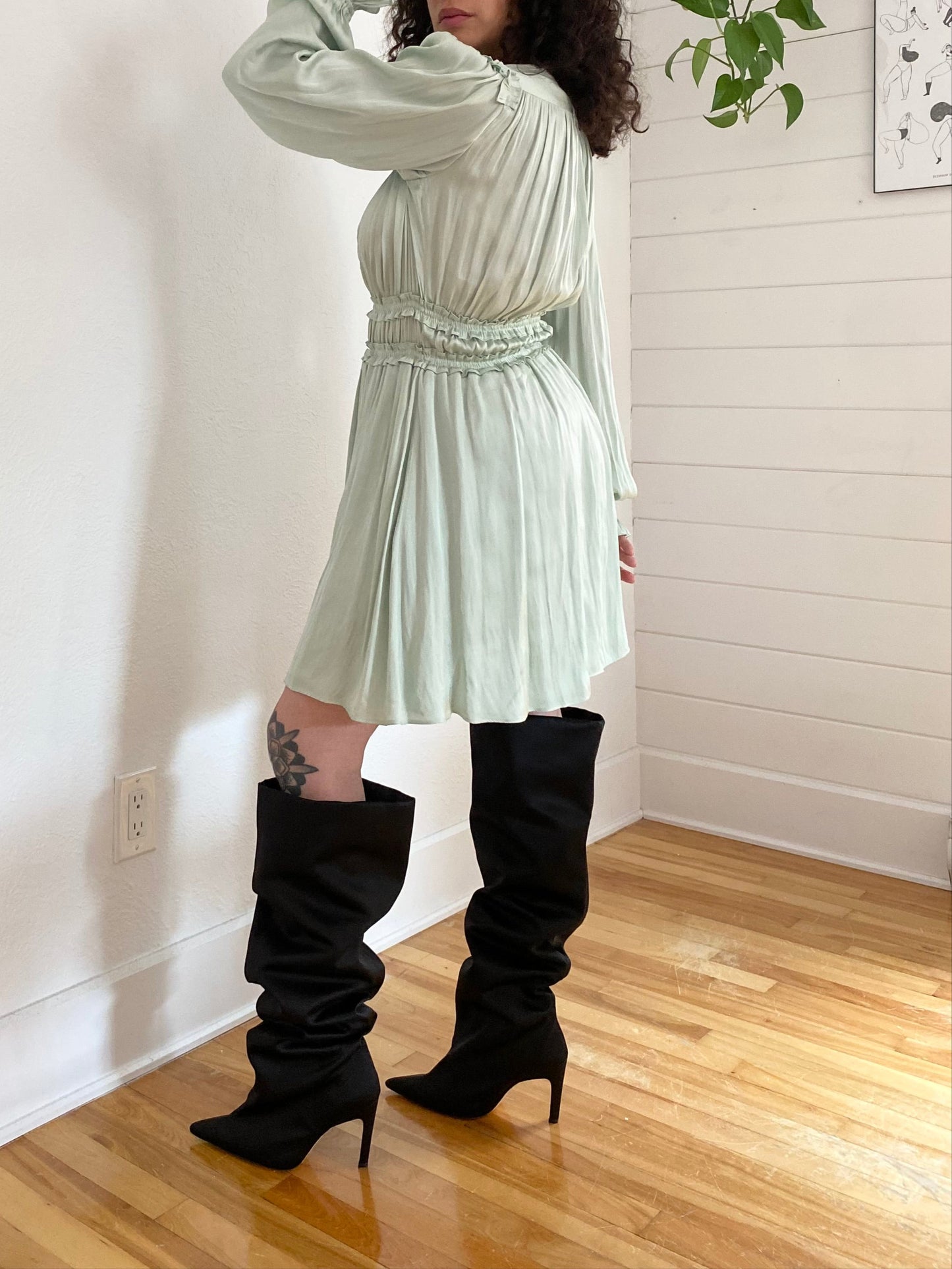 The kooples pleated flowy mini dress Medium