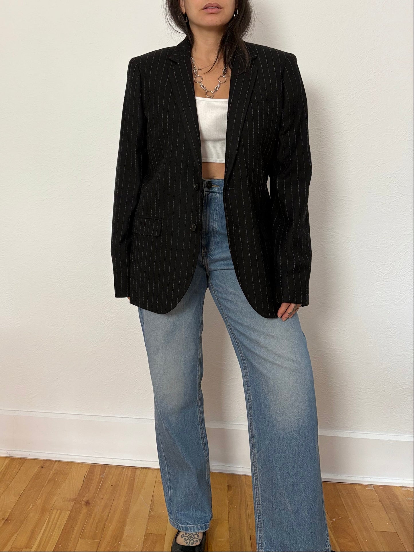 The kooples wool blend stripe blazer Large