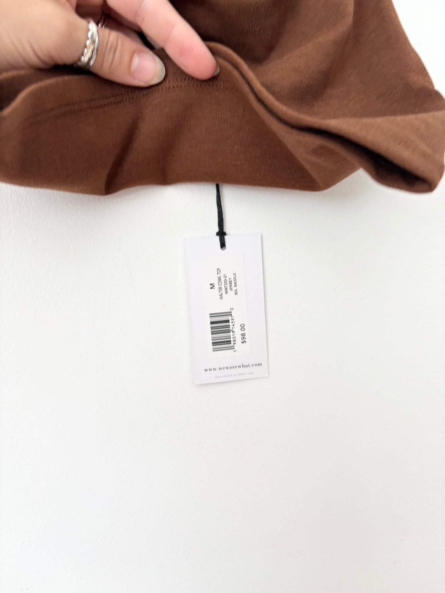 Weworewhat halter cowlneck top Medium