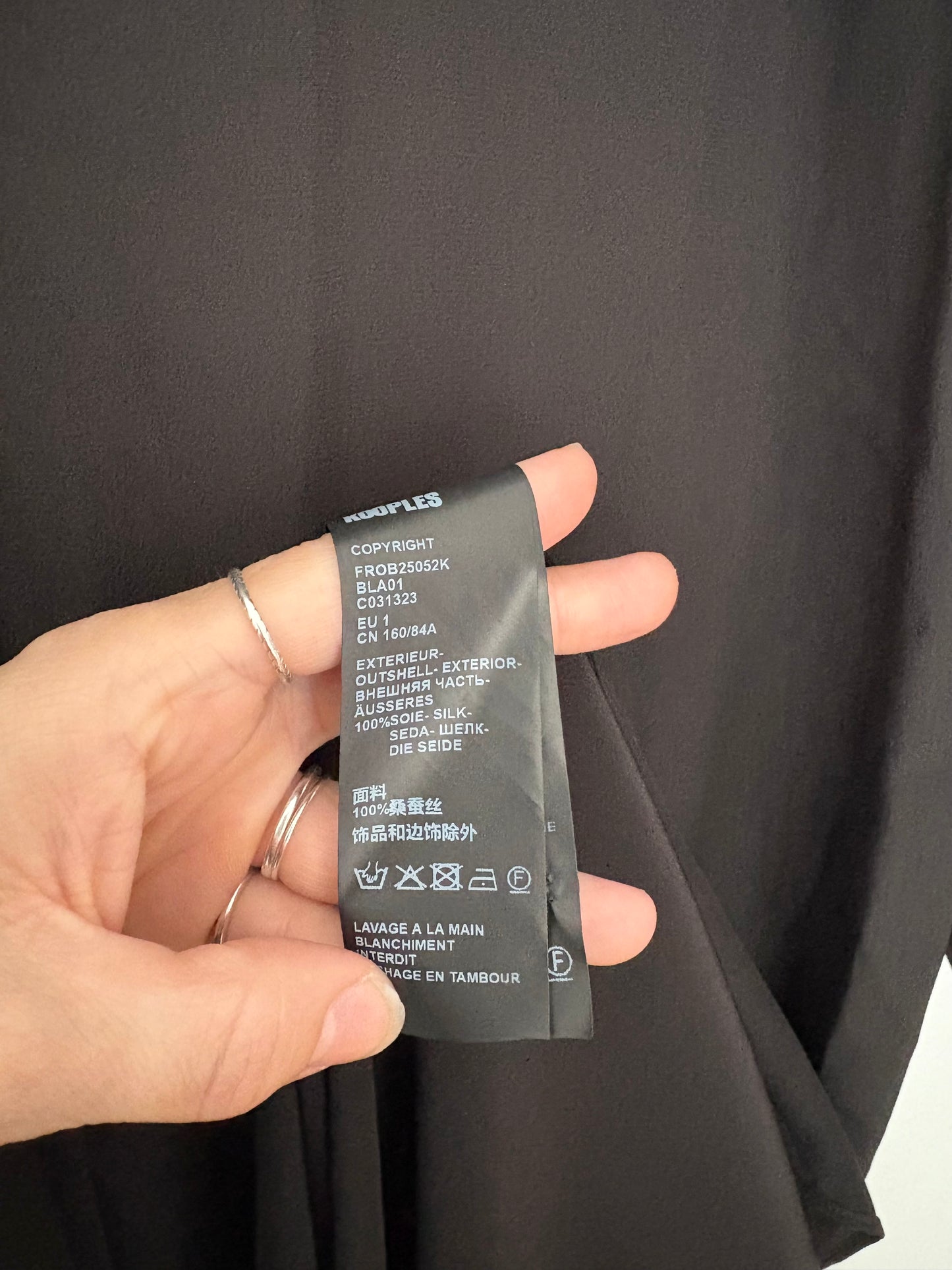 The kooples silk maxi shirt dress XS/S