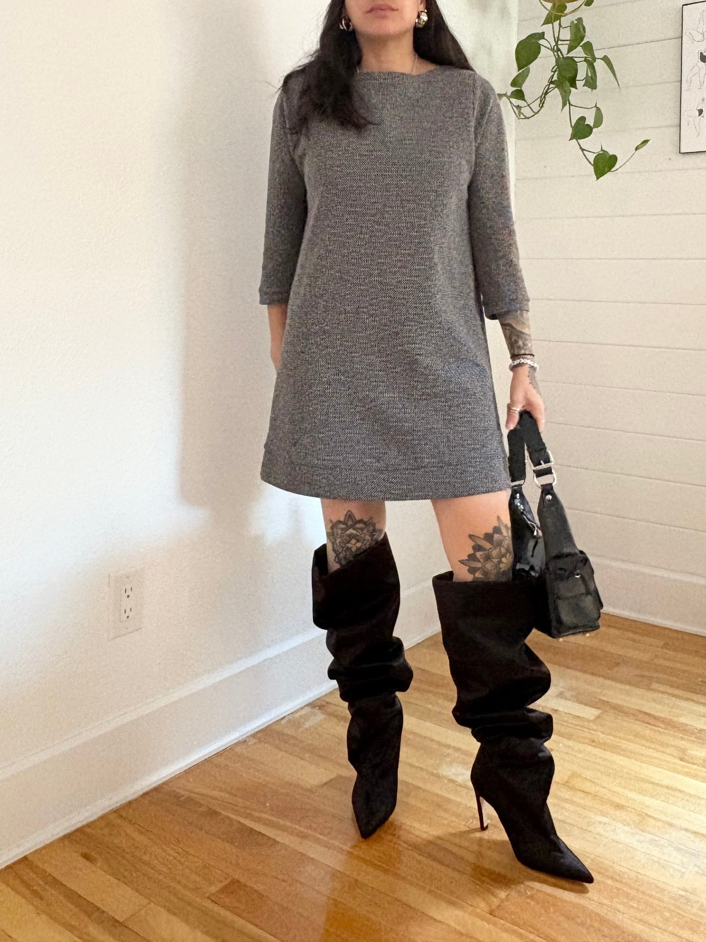 COS speckled A line day dress Medium