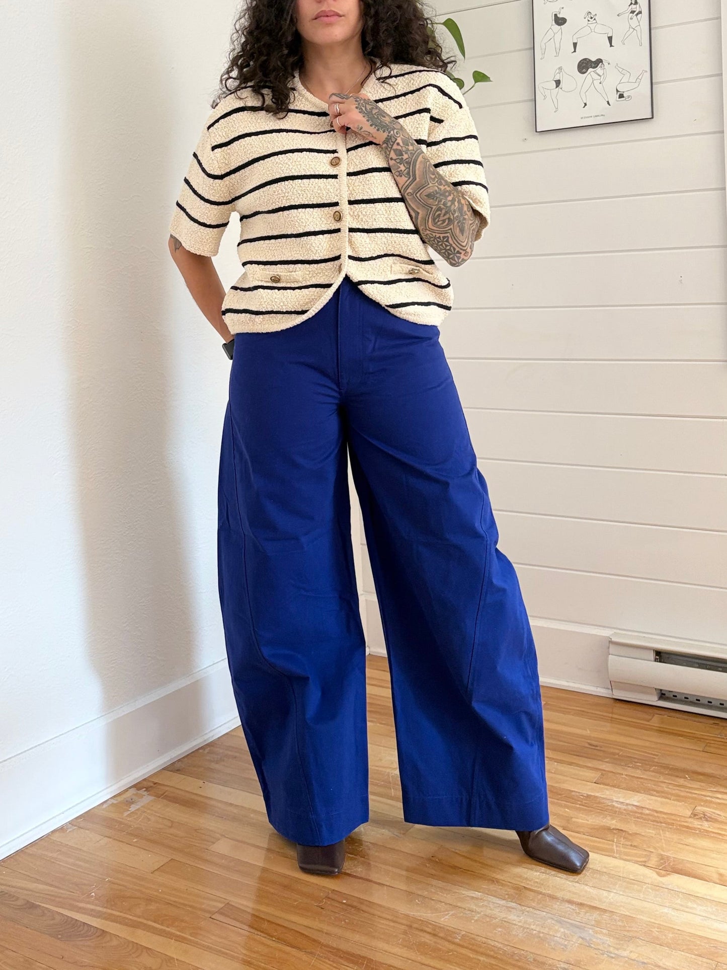 COS deconstructed barrel leg pants w28