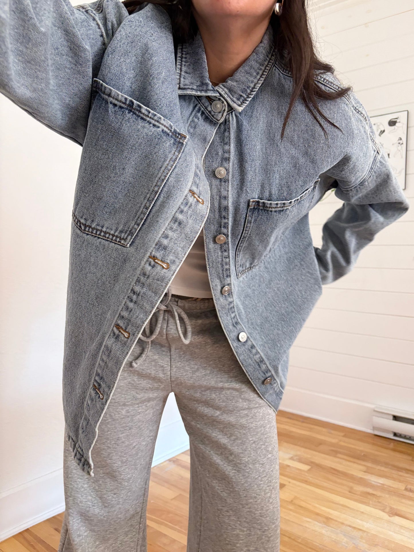 Hudson jeans denim boyfriend jacket Large