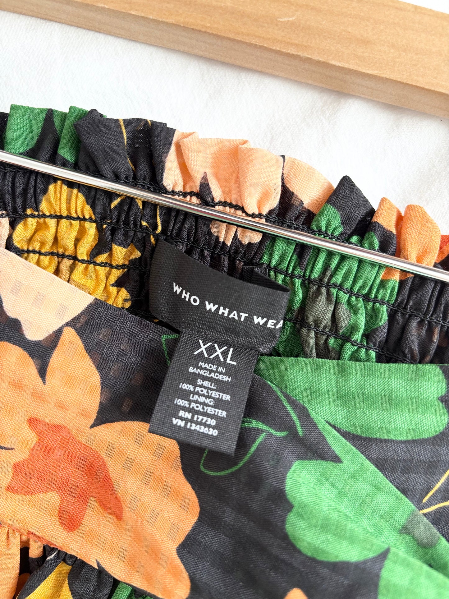 Jupe fleurie nouée sur le devant Whowhatwear 2XL