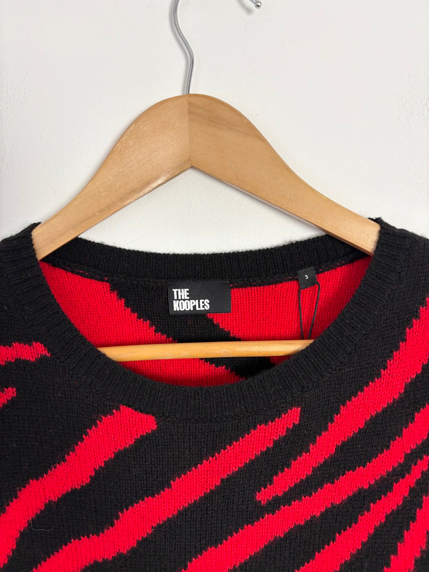 The kooples zebra wool crewneck sweater M/L