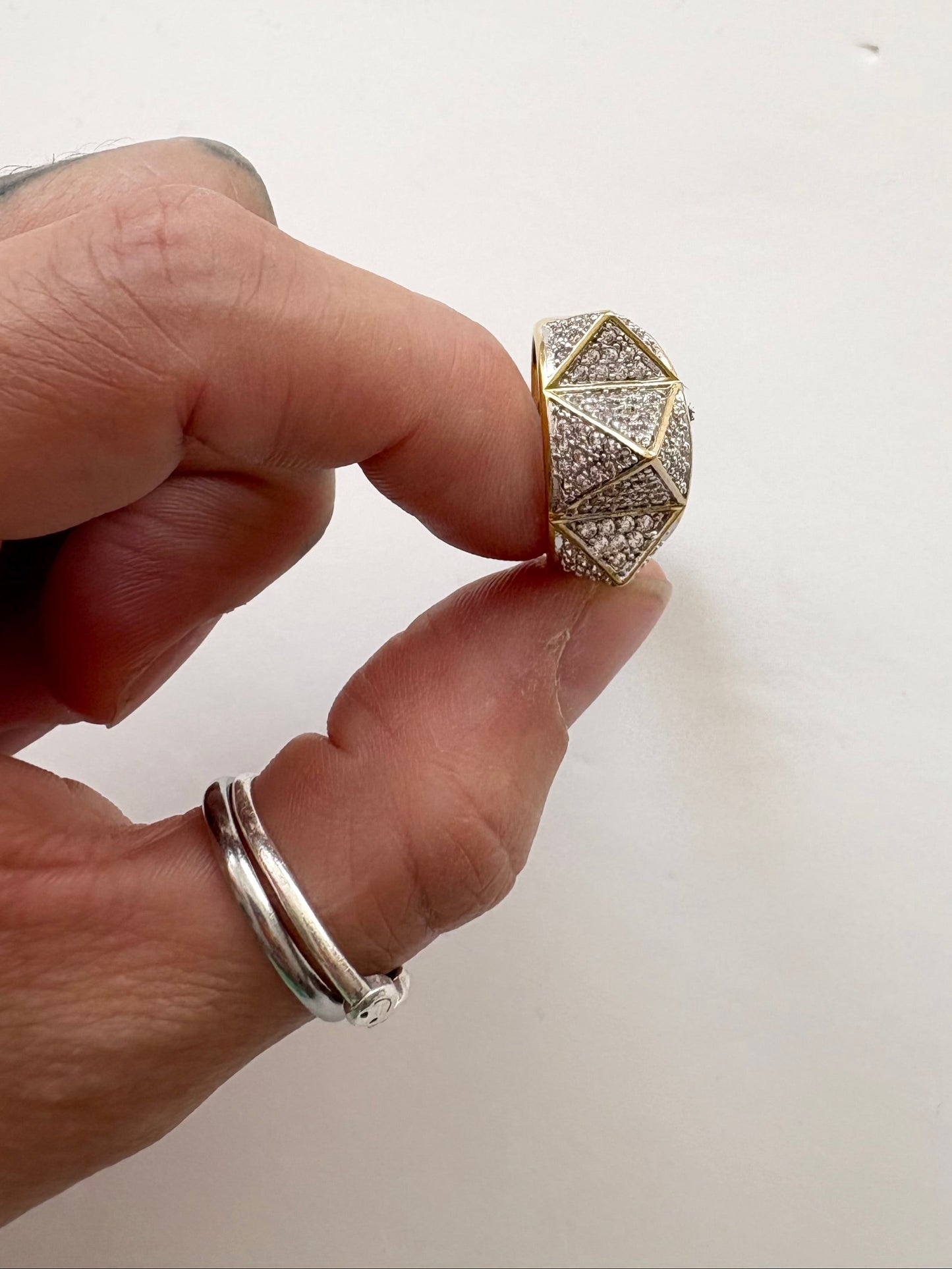 Noir NYC gold spike CZ ring