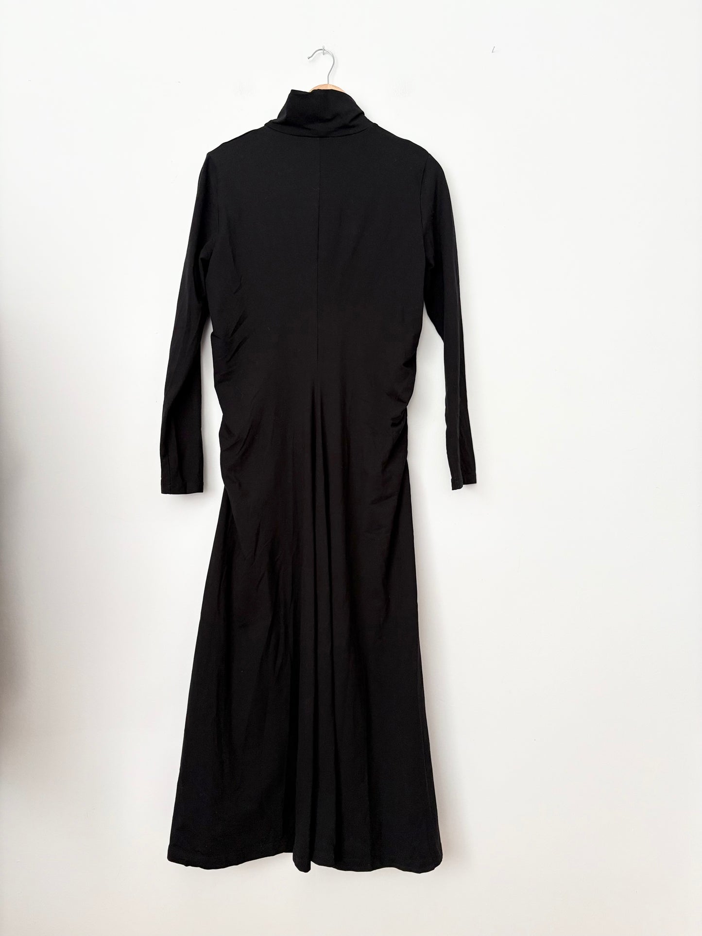 Robe midi froncée à col montant COS, taille L