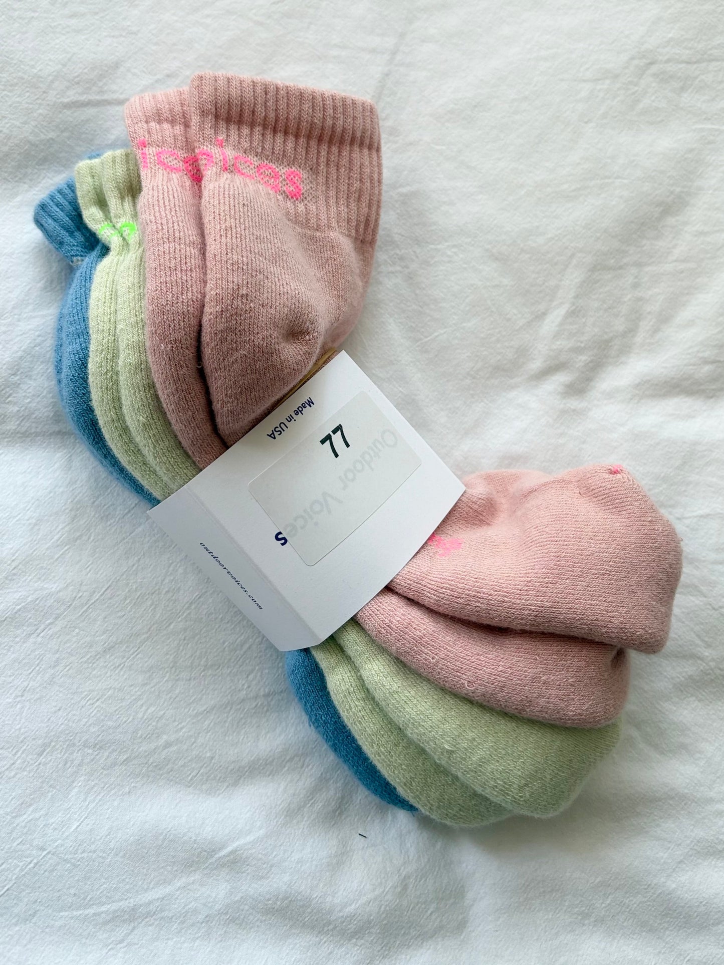Outdoor Voices Rec ankle socks 3 pack L/XL