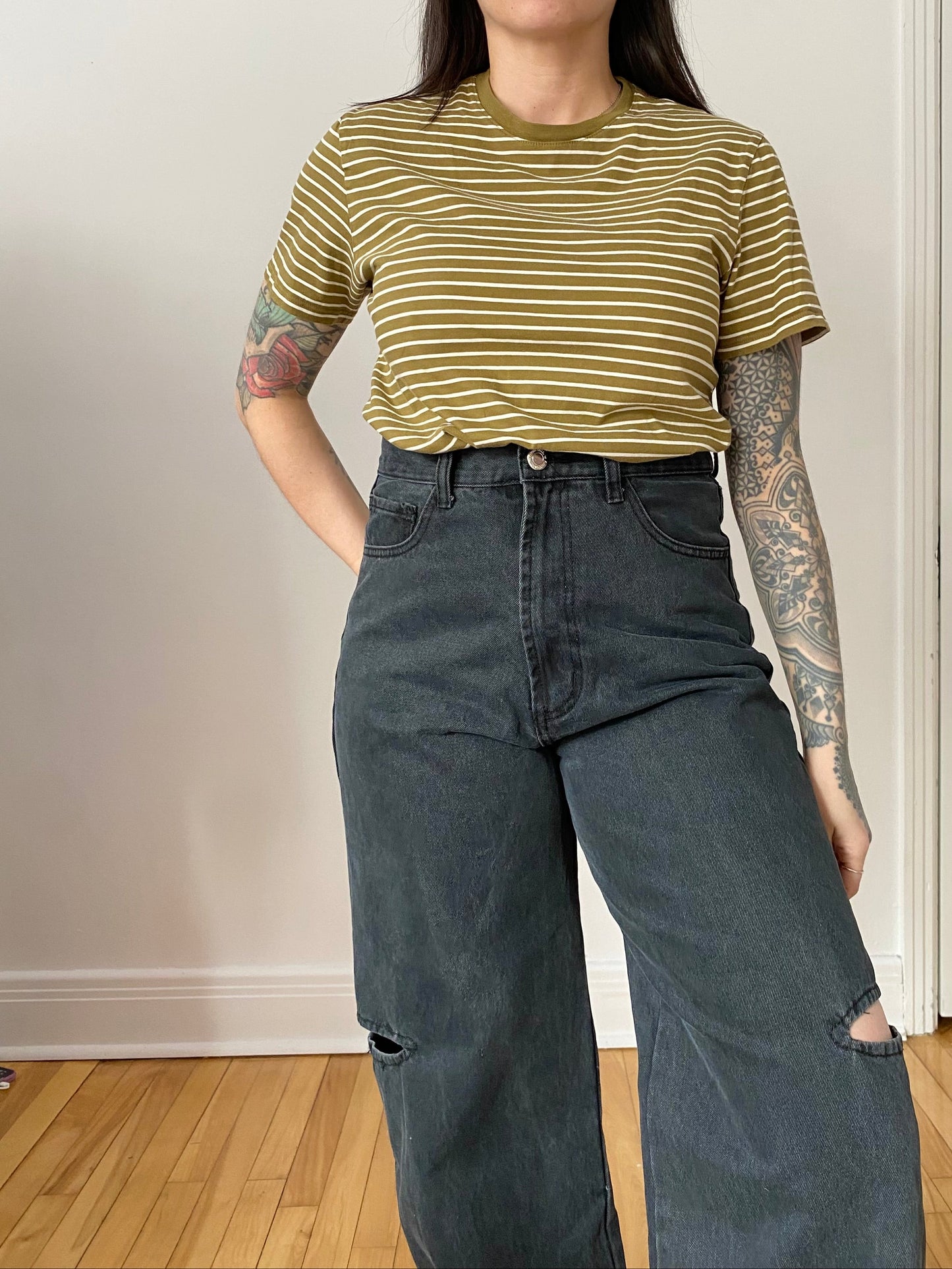 Everlane stripe cotton tee Small