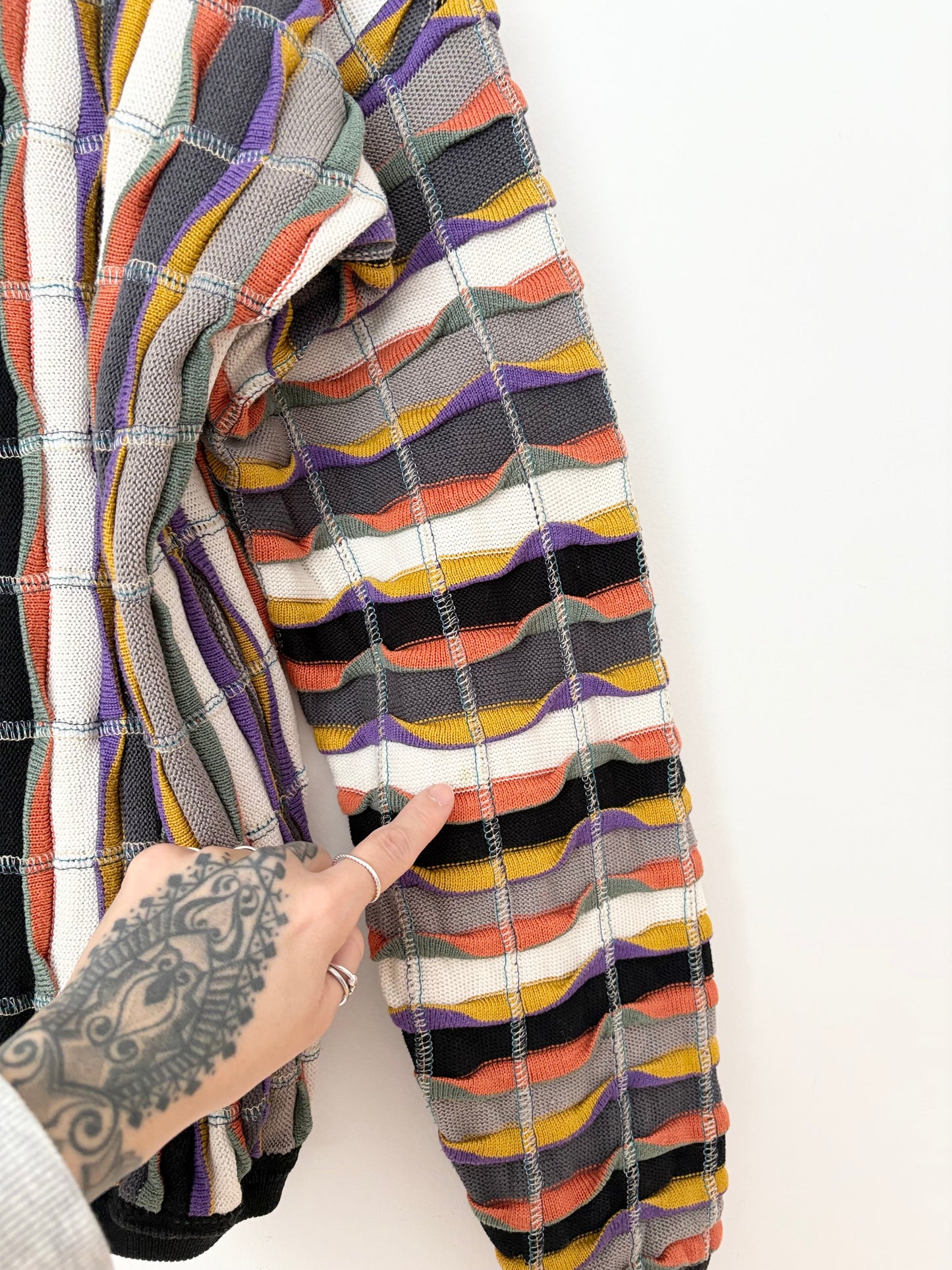 Vintage stripe knit oversized sweater L/XL