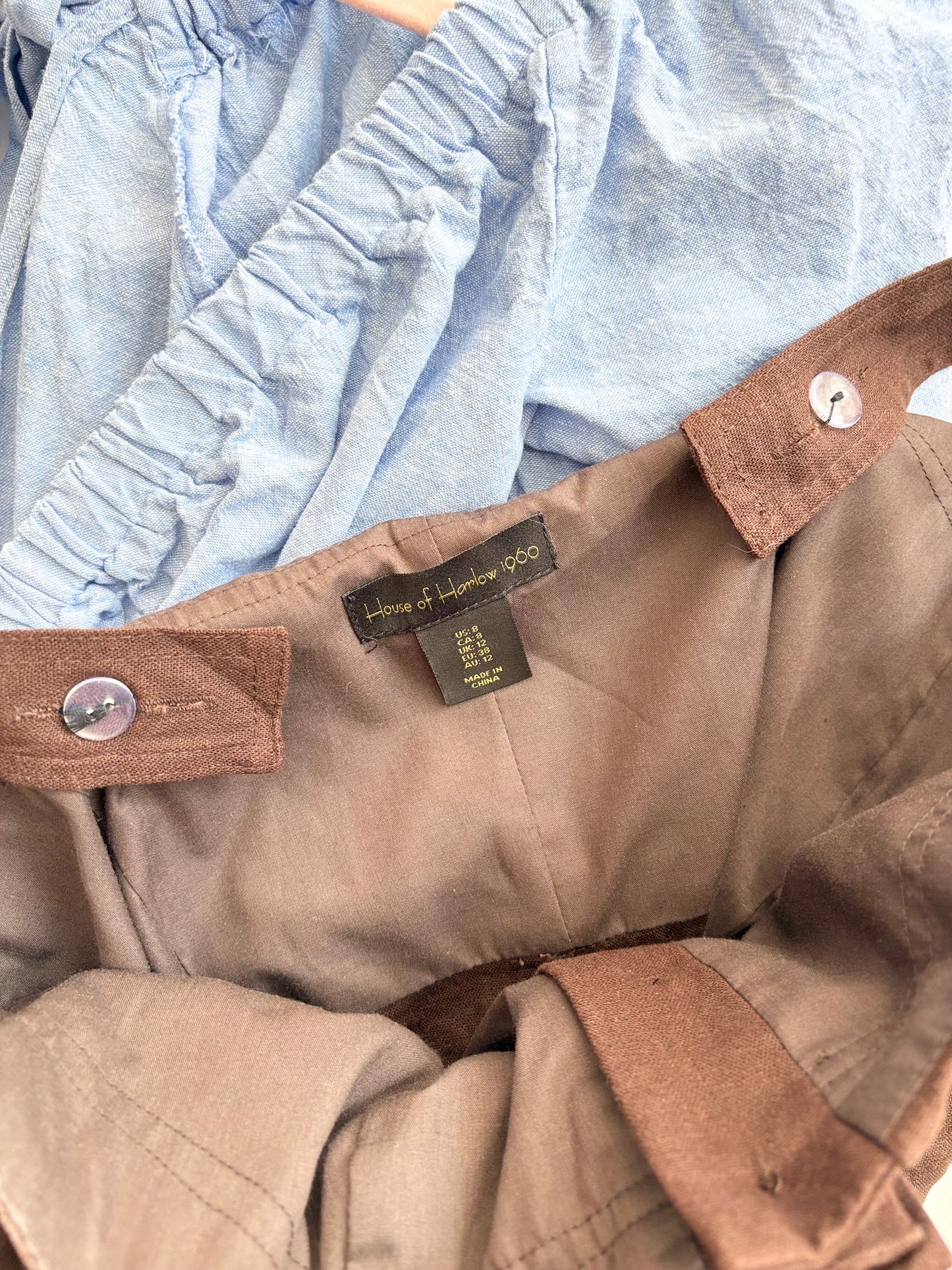 Combishort en lin ceinturé House of Harlow, taille M