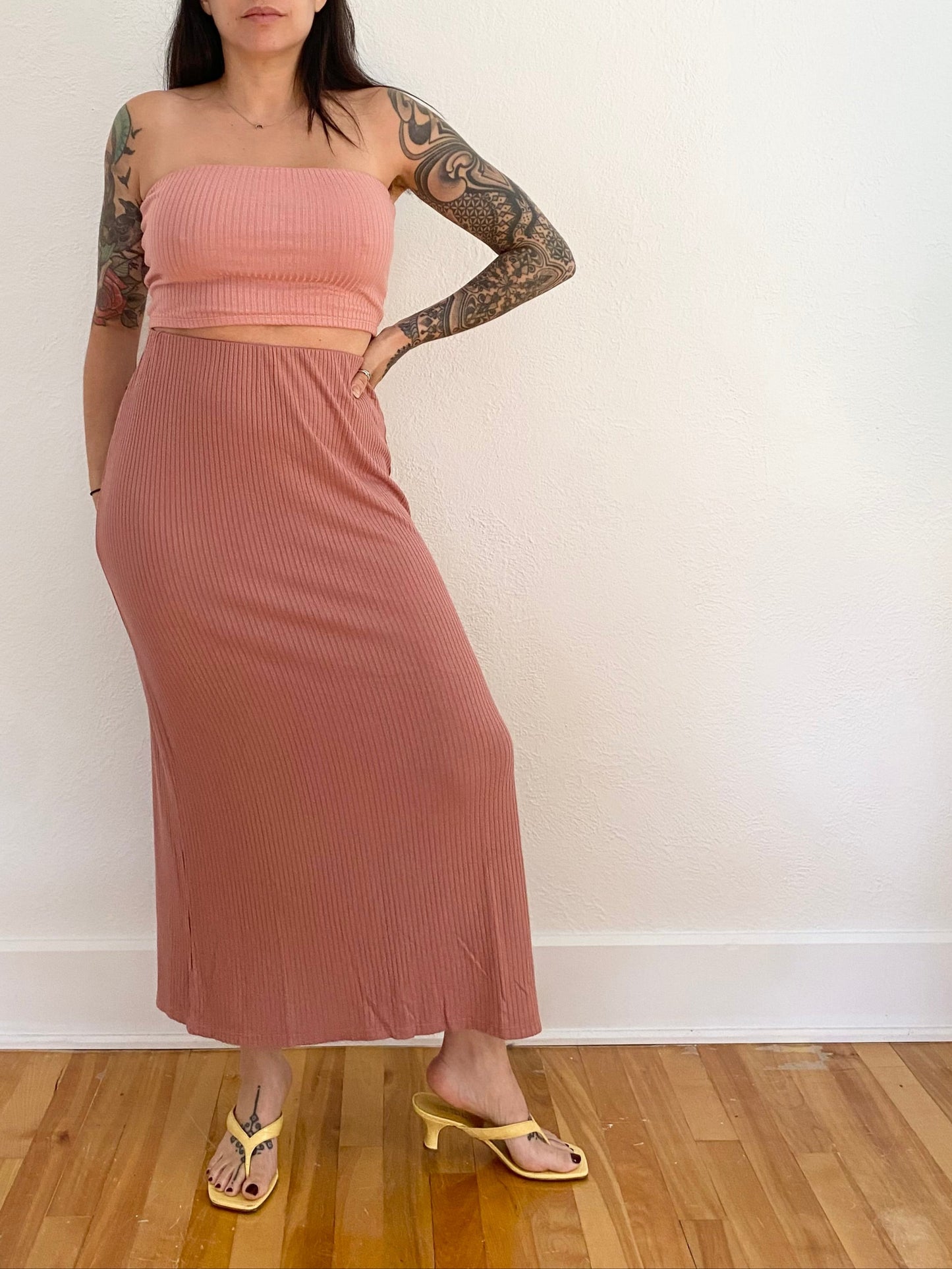 SHORE ribbed maxi skirt Medium