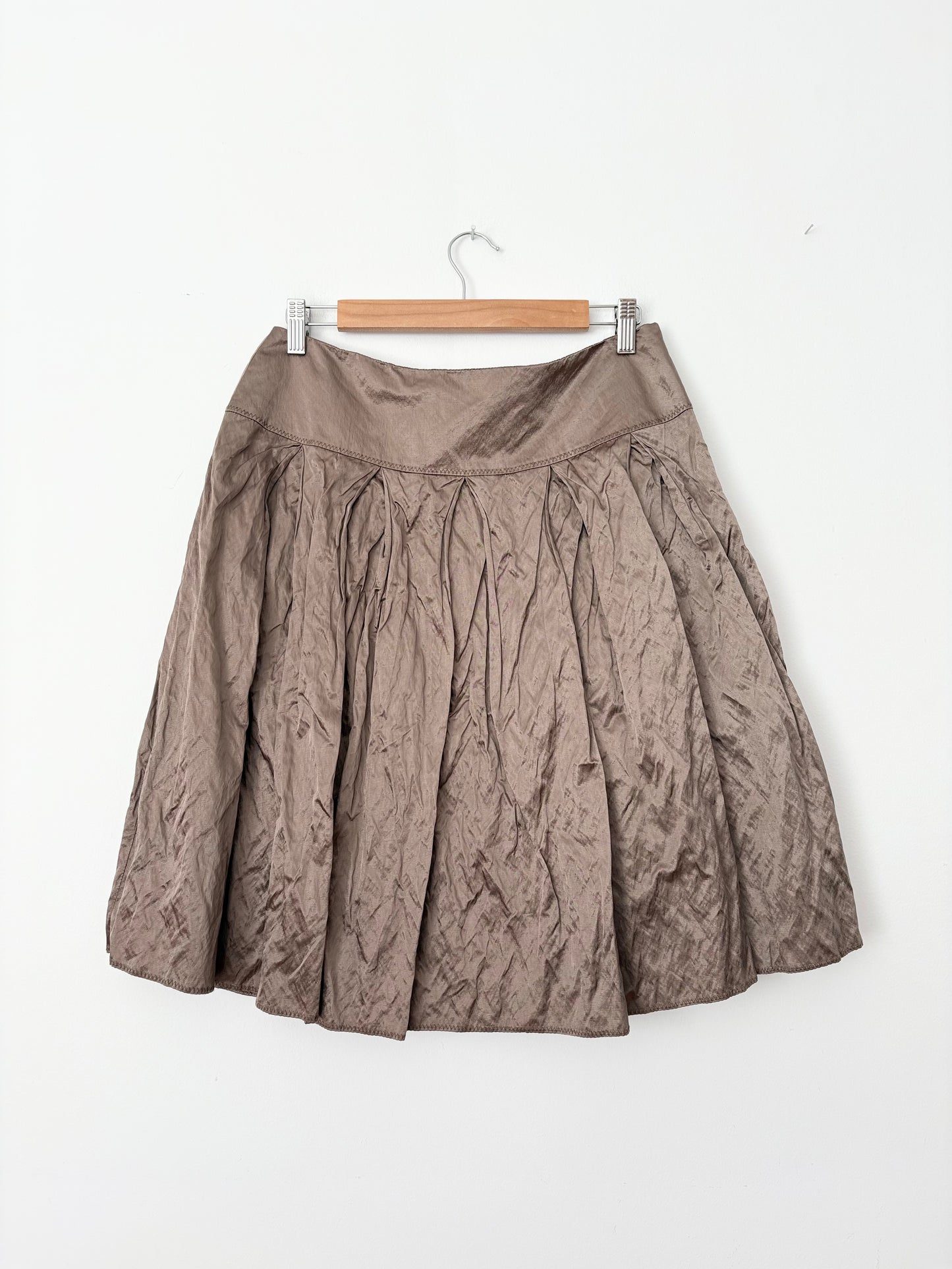 Jupe midi froissée enduite vintage M/L