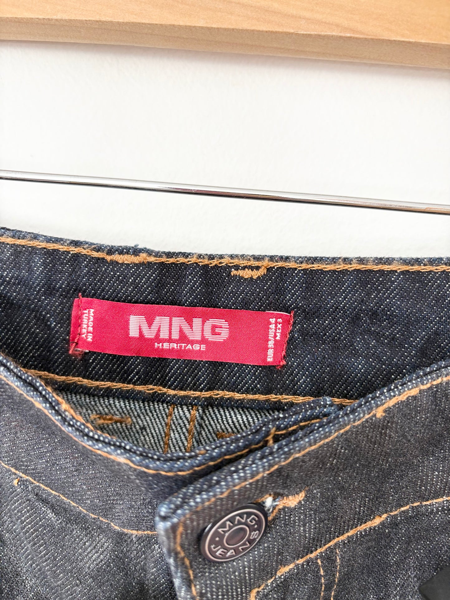 Jean droit Mango à effet métallisé Medium