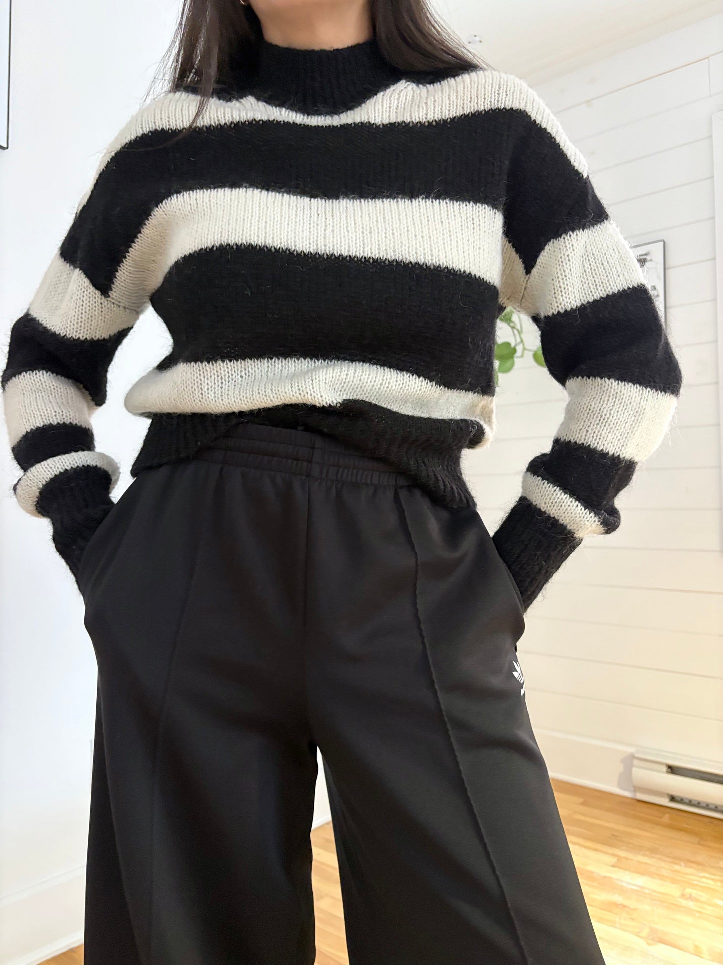 Frank & oak wool mohair blend stripe sweater S/M