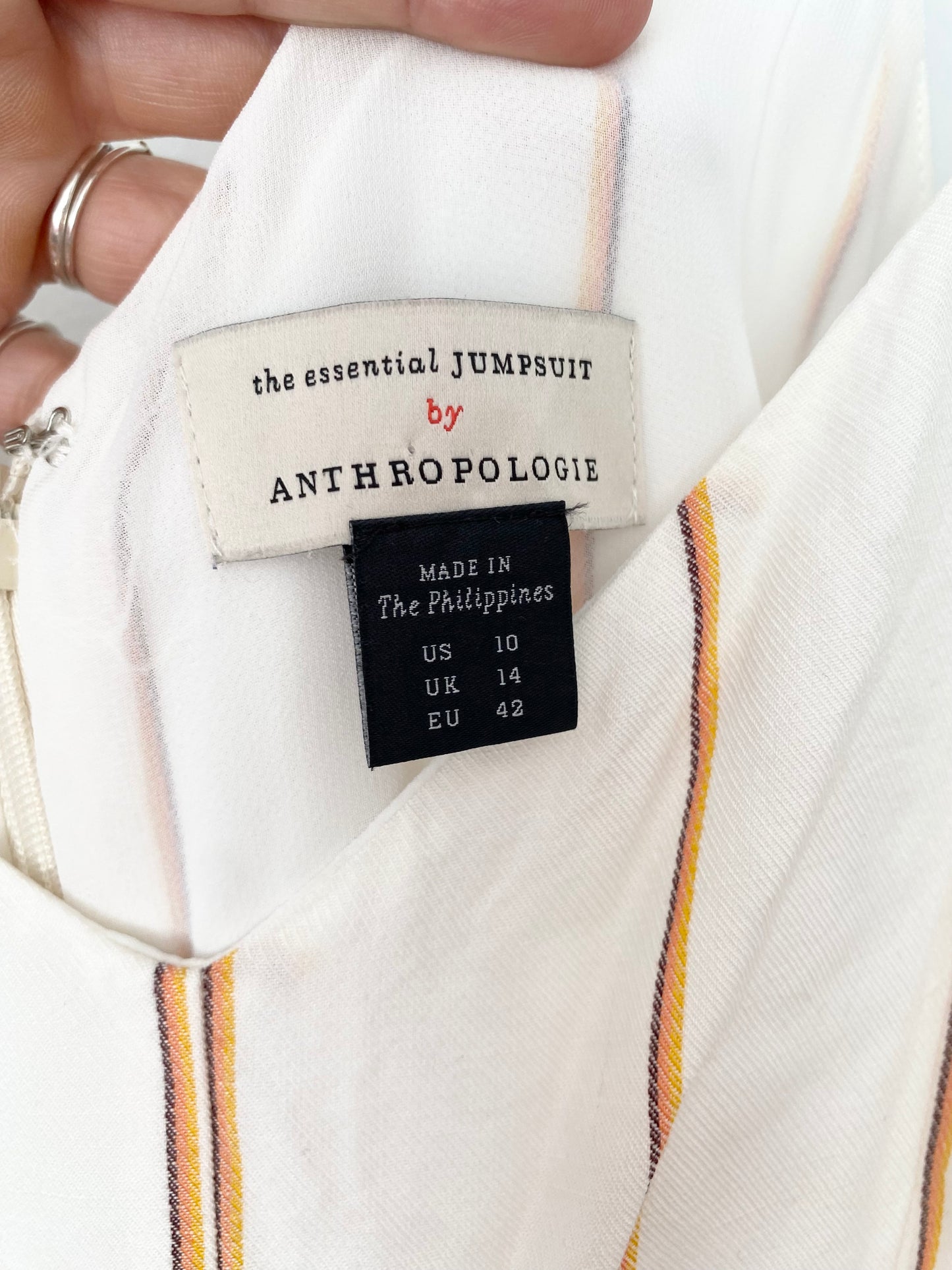 Anthropologie The Essential yarn-dyed jumpsuit M/L