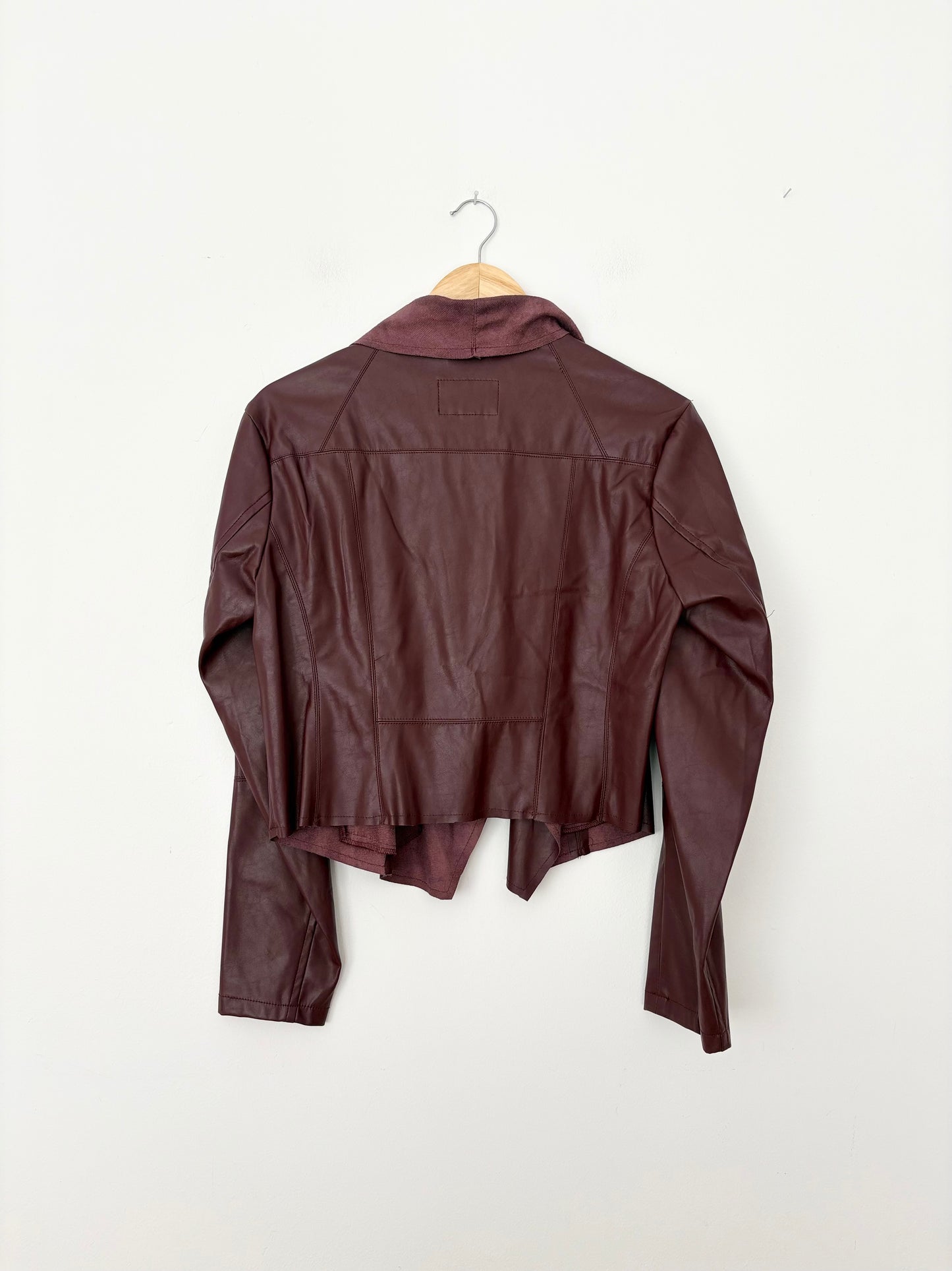 Ookie & Lala drape faux leather coat Large