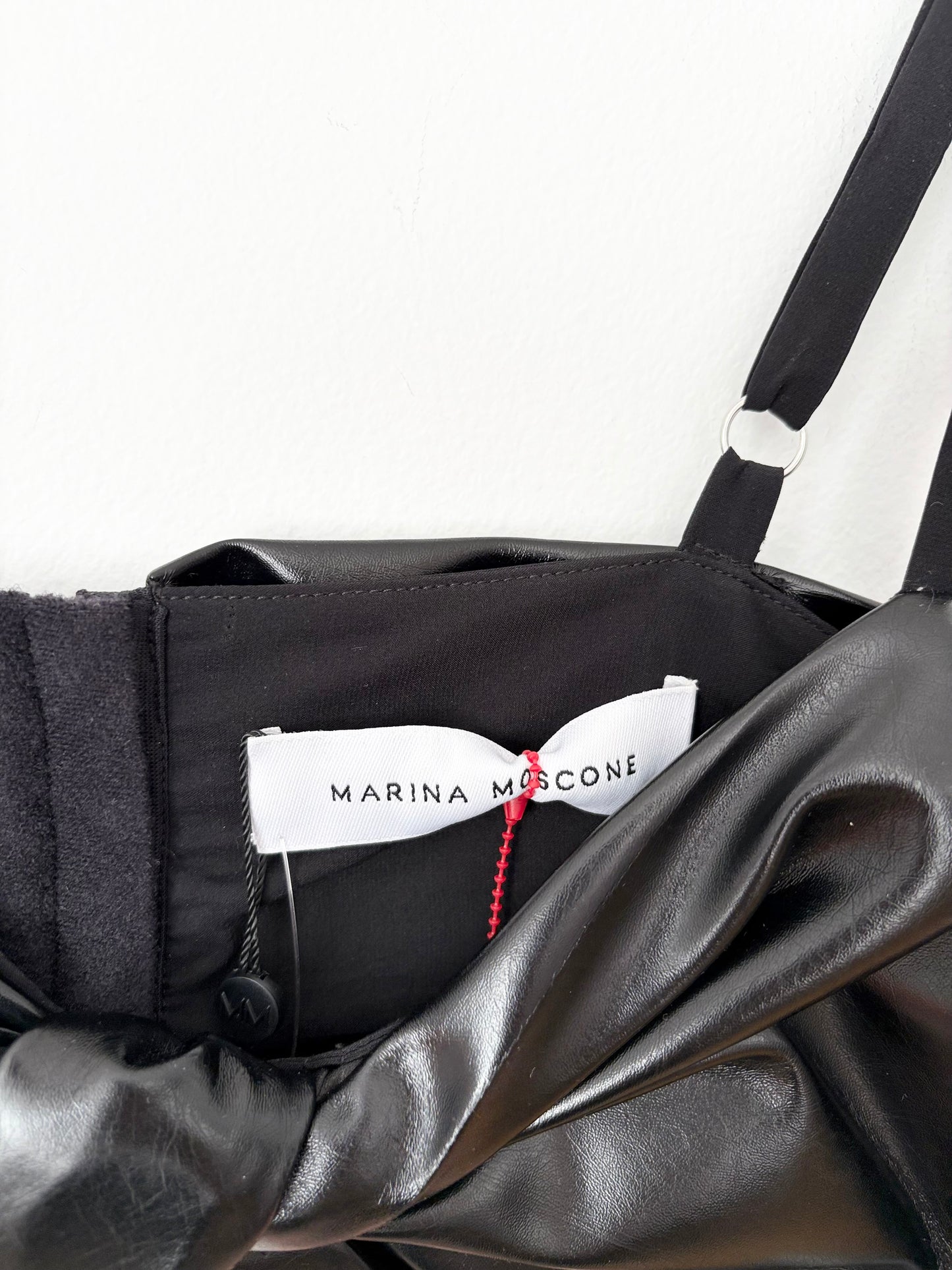 Brassière torsadée en cuir vegan doublée de soie Marina Moscone S/M