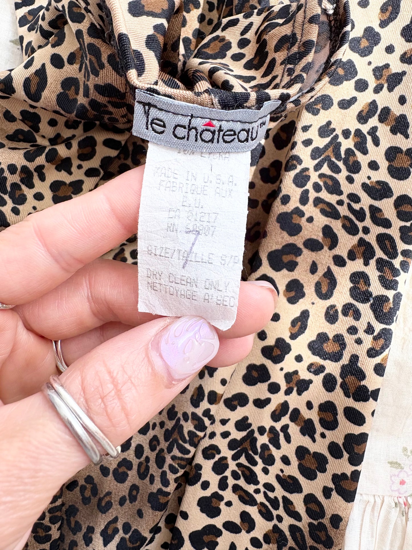 Robe léopard courte Vintage Le Château Petite