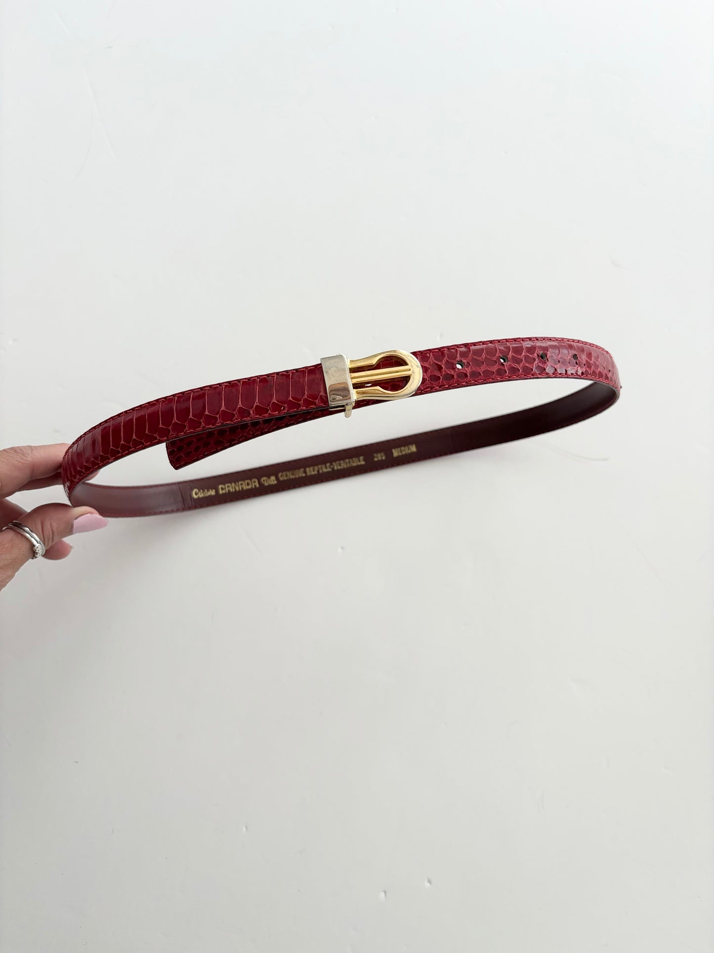 Vintage reptile leather belt XS-M