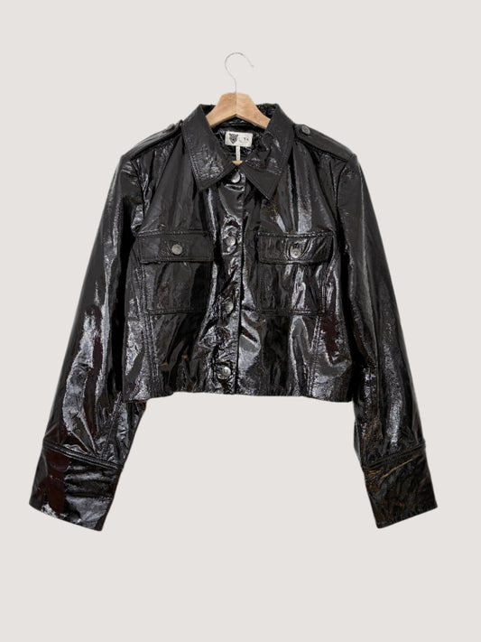 Veste utilitaire courte en cuir verni Lita by Ciara XL