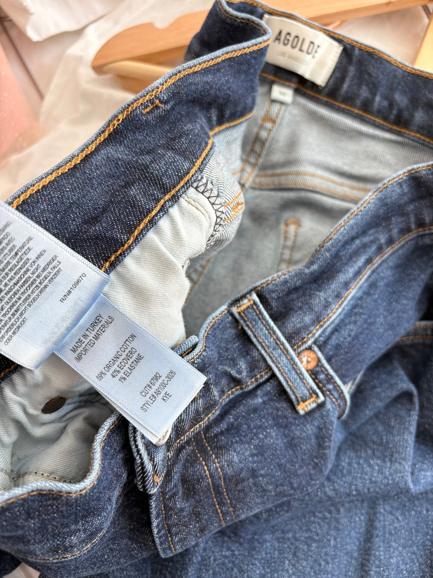 Agolde Kye mid rise straight crop jeans W32