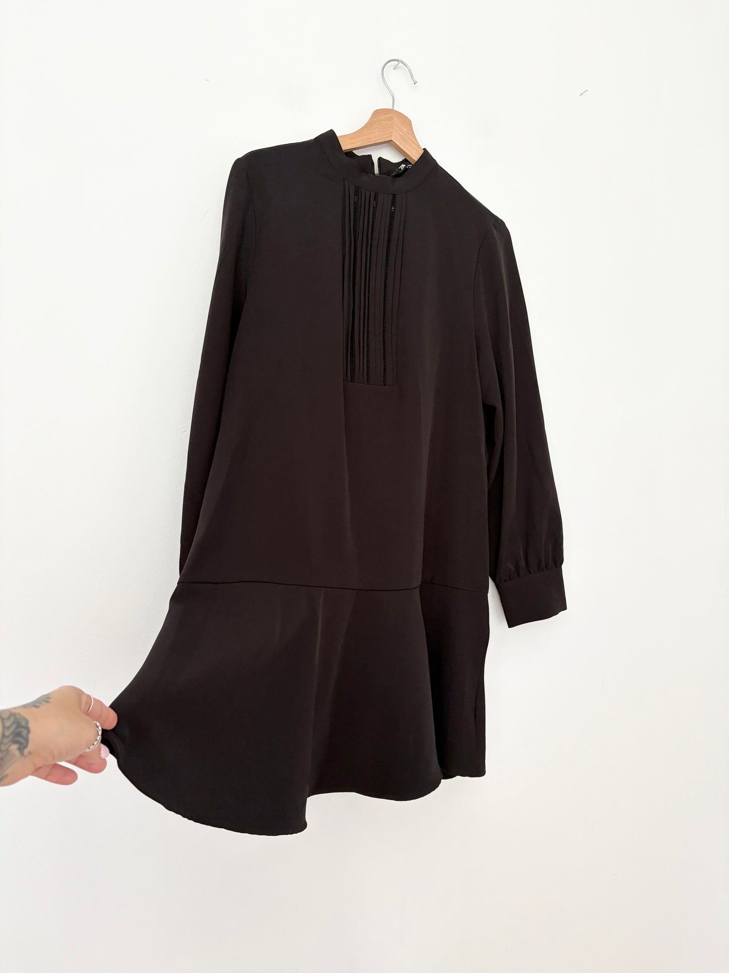 Zara lace insert pintuck dress Medium