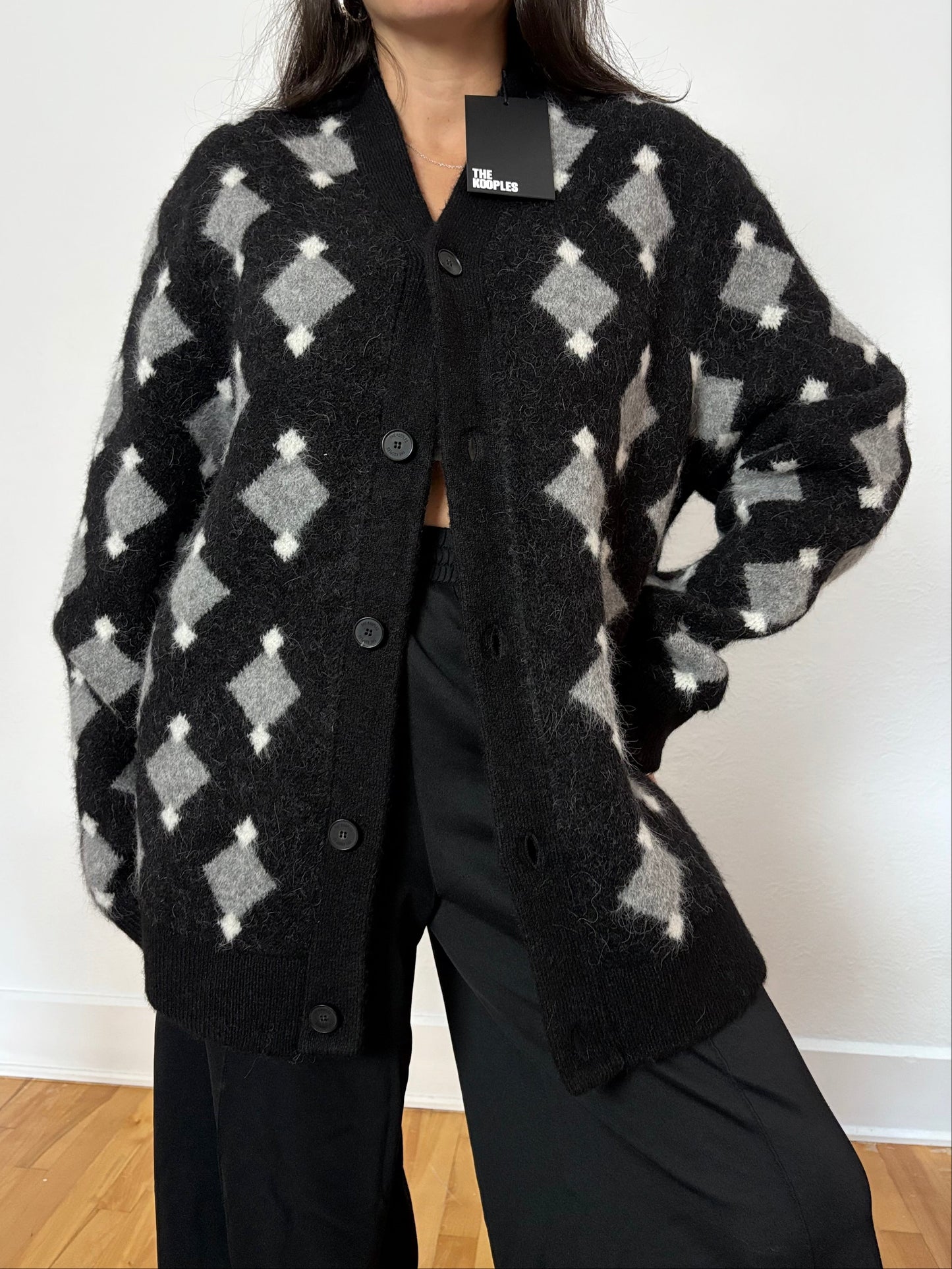 The kooples alpaca oversized knitted cardigan M-XL