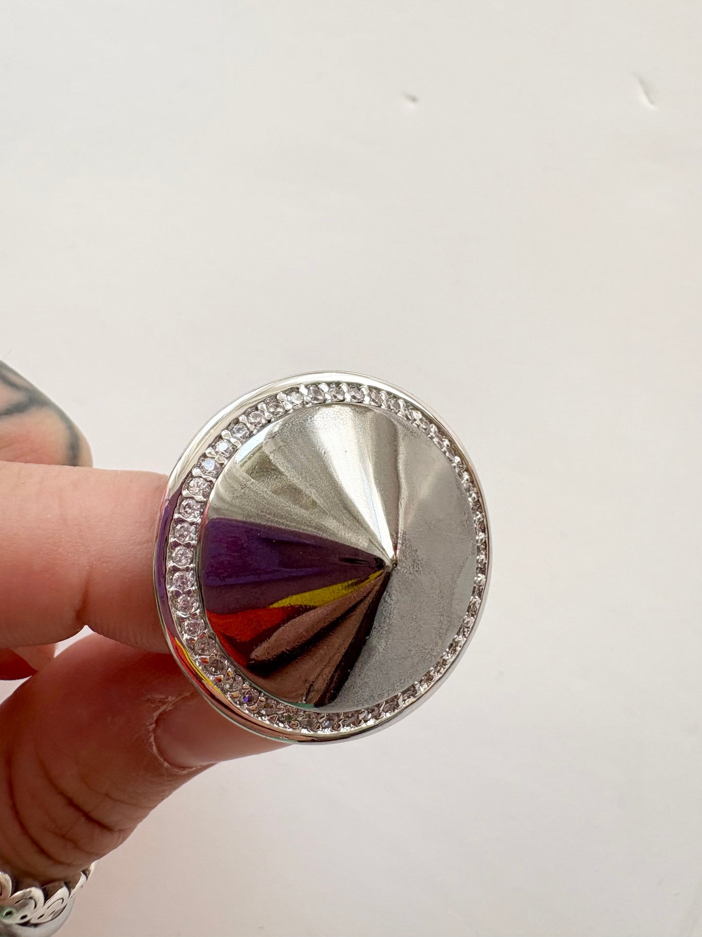 Noir NYC pave cone pyramid ring
