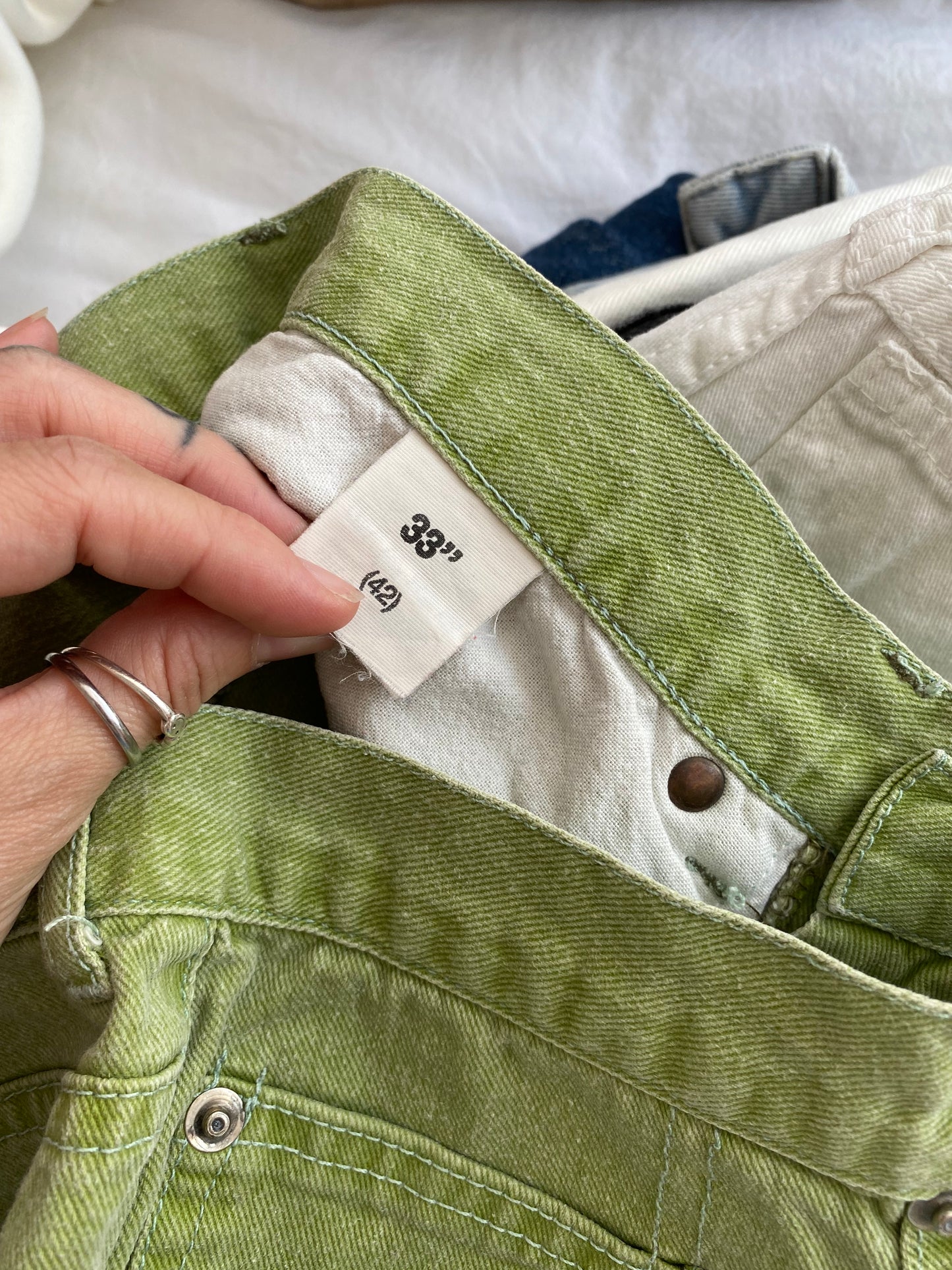 Vintage green denim shorts W28