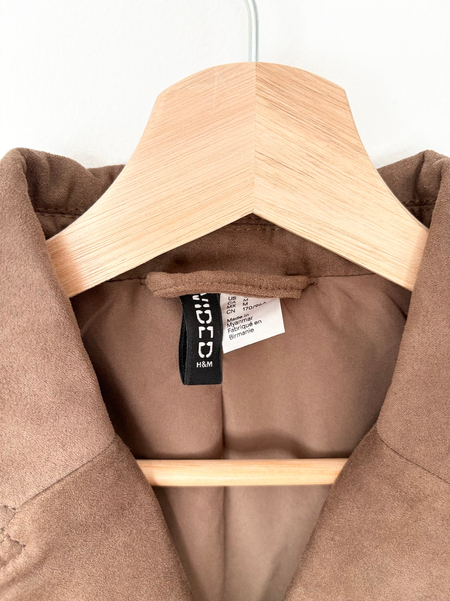 H&M single breasted faux suede jacket M/L