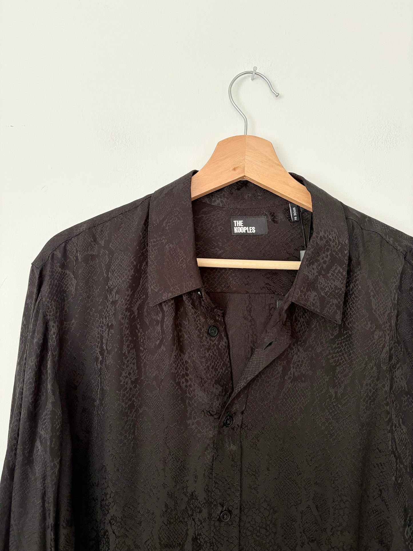 The kooples silk blend monochrome snakeprint button up Large