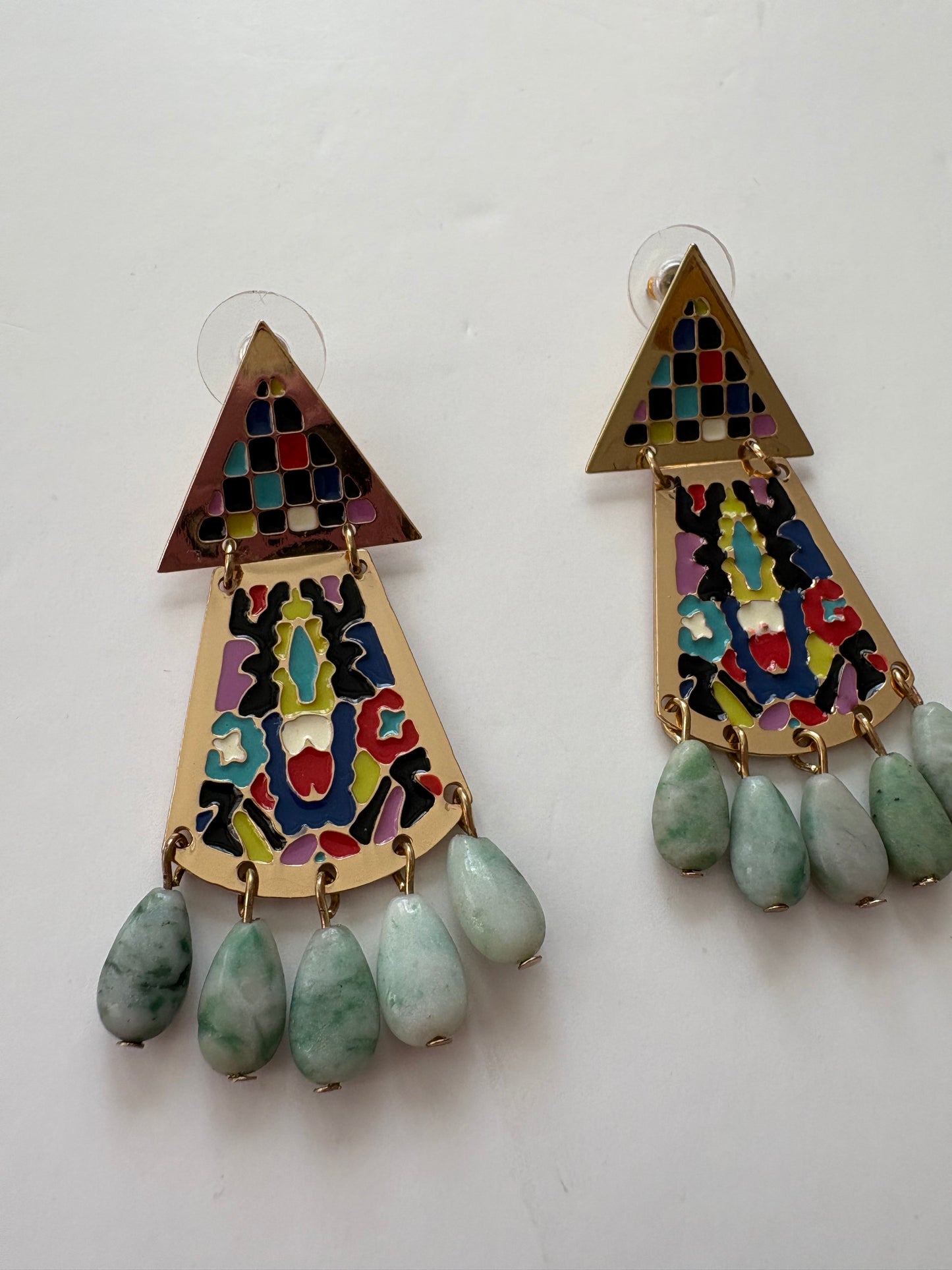 Boucles d'oreilles en perles d'émail Noir NYC