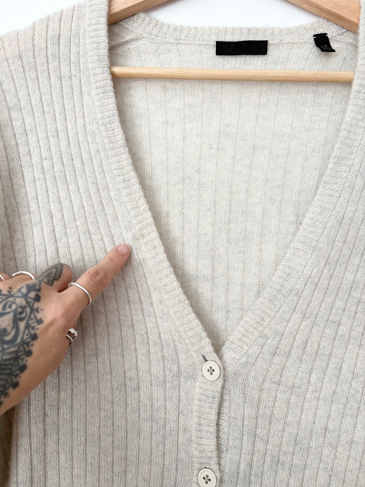 ATM Cashmere ribbed cardigan Large
